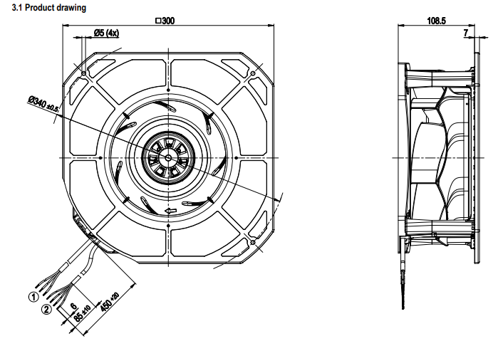 Ebm-papst K3G250-RE07-18 FAN