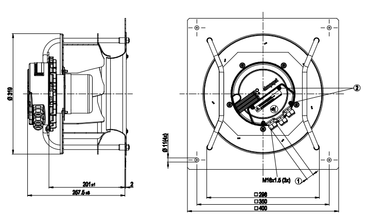 K3G280-AU11-C3 ebm papst fan 1KW 3100RPM