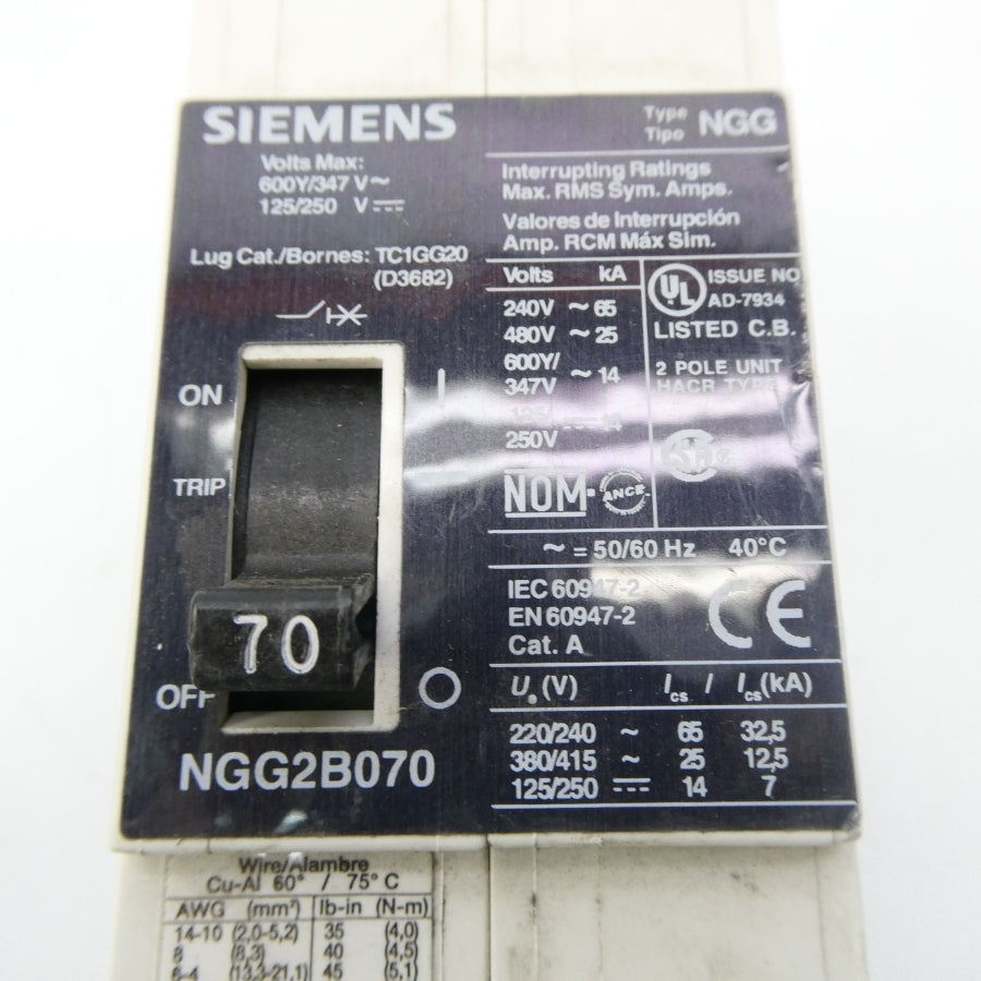 SIEMENS NGG2B070 125/250V 70A NSNP