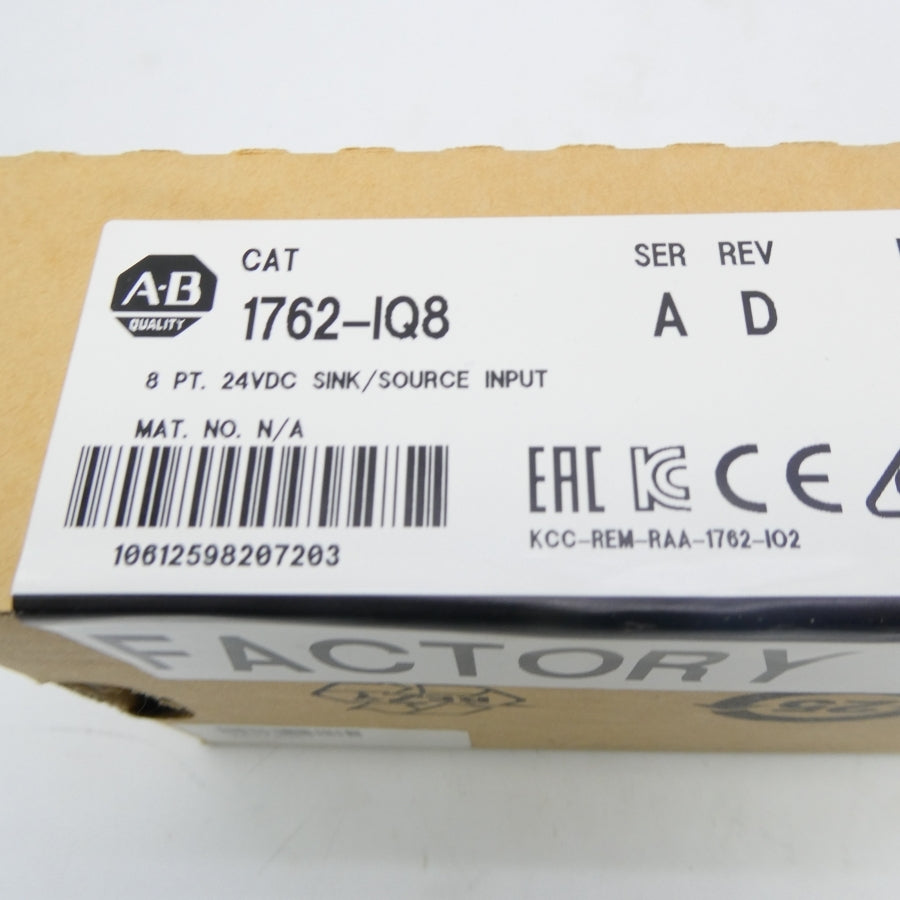 ALLEN BRADLEY 1762-IQ8 SER. A 24VDC DATE: 2016 REV. D NSFS