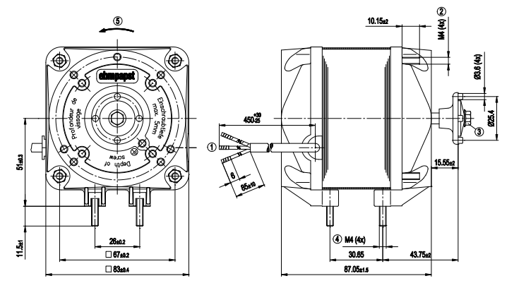 M4Q045-EA01-01 Ebm-papst motor fan Motor M4Q045-EA