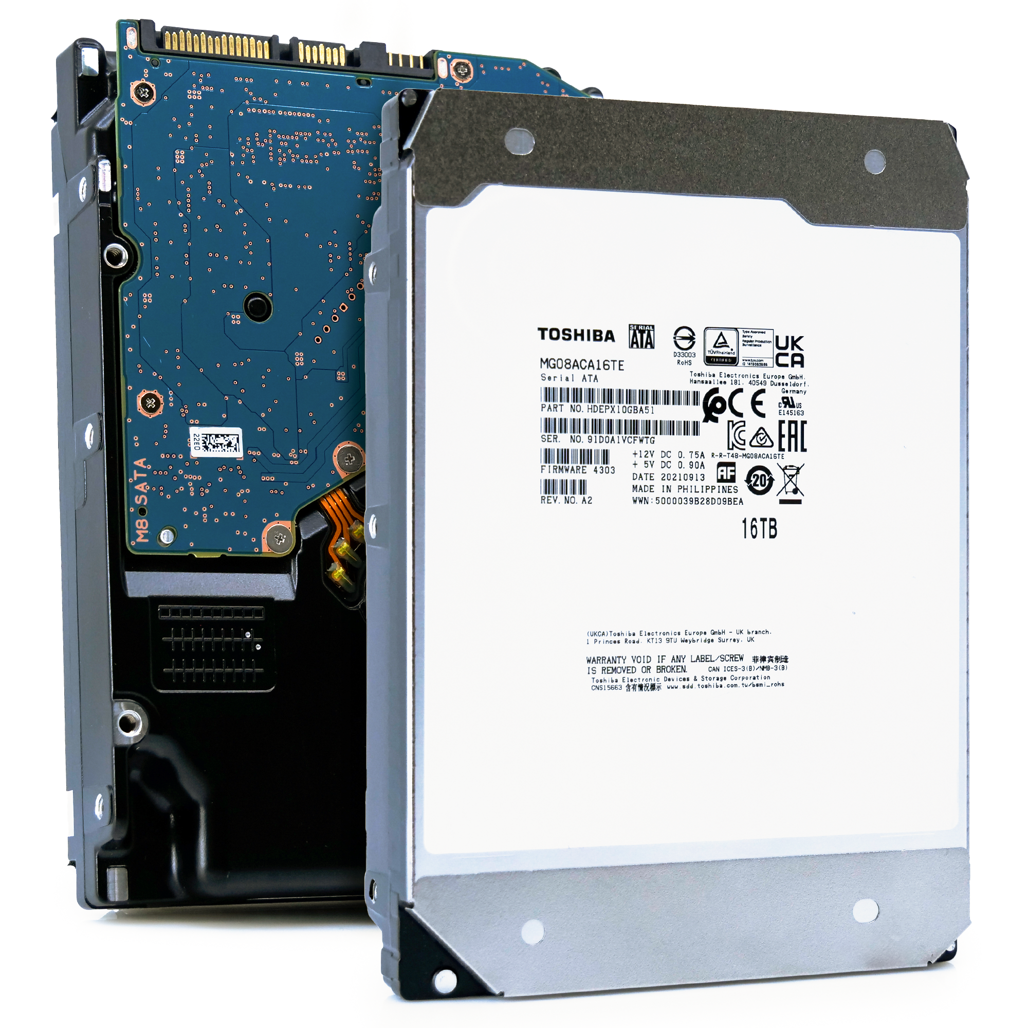 Toshiba MG08 MG08ACA16TE 16TB 7.2K RPM SATA 6Gb/s 3.5in Hard Drive