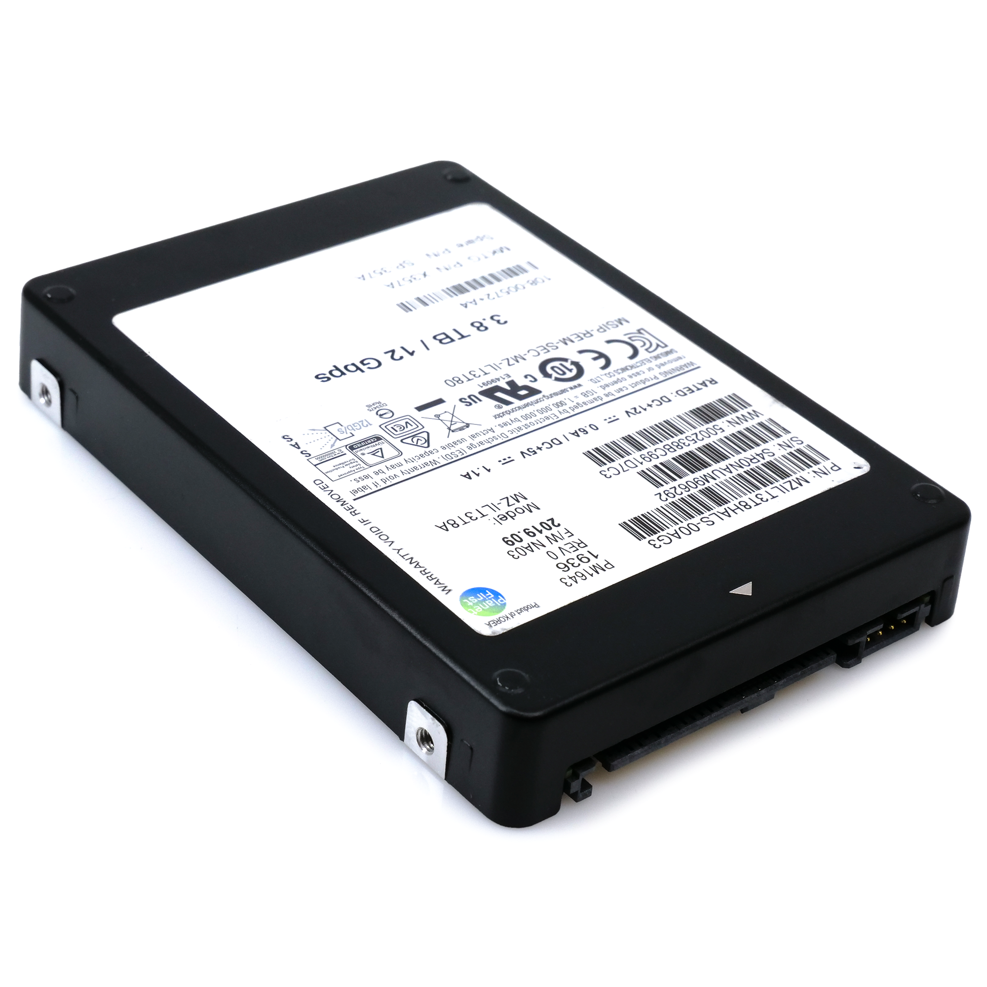 Samsung PM1643 MZILT3T8HALS 3.84TB 1 DWPD SAS 12Gb/s 512e 2.5in Refurbished SSD