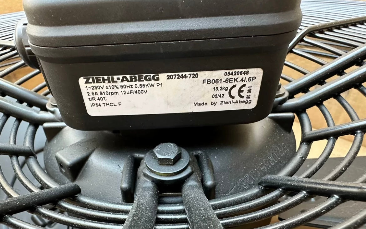 FB061-6EK.4I.6P ZIEHL-ABEGG Axial Fan 230V 0.55kW 2.5A 910rpm