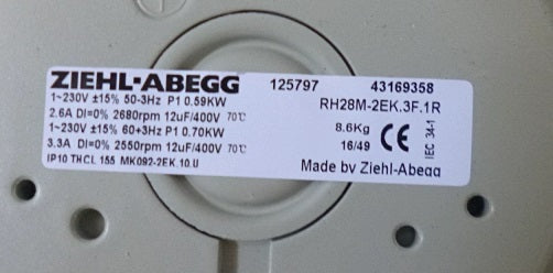 RH28M-2EK.3F.2R ZIEHL-ABEGG centrifugal fan