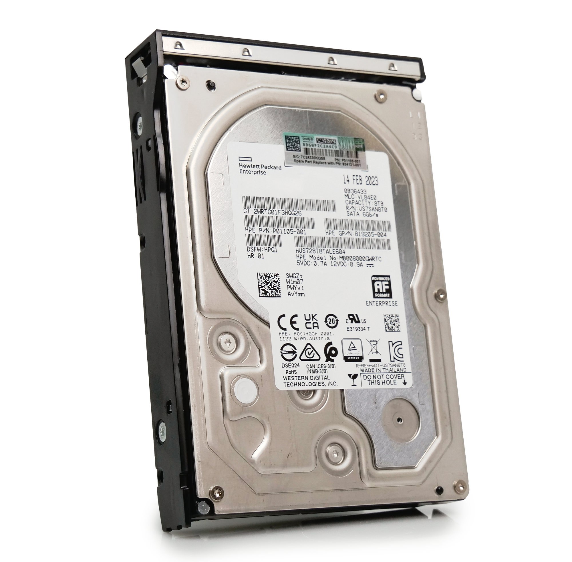HP Generation 10 P01105-001 8TB 7.2K RPM SATA 6Gb/s 512e 3.5in Refurbished HDD