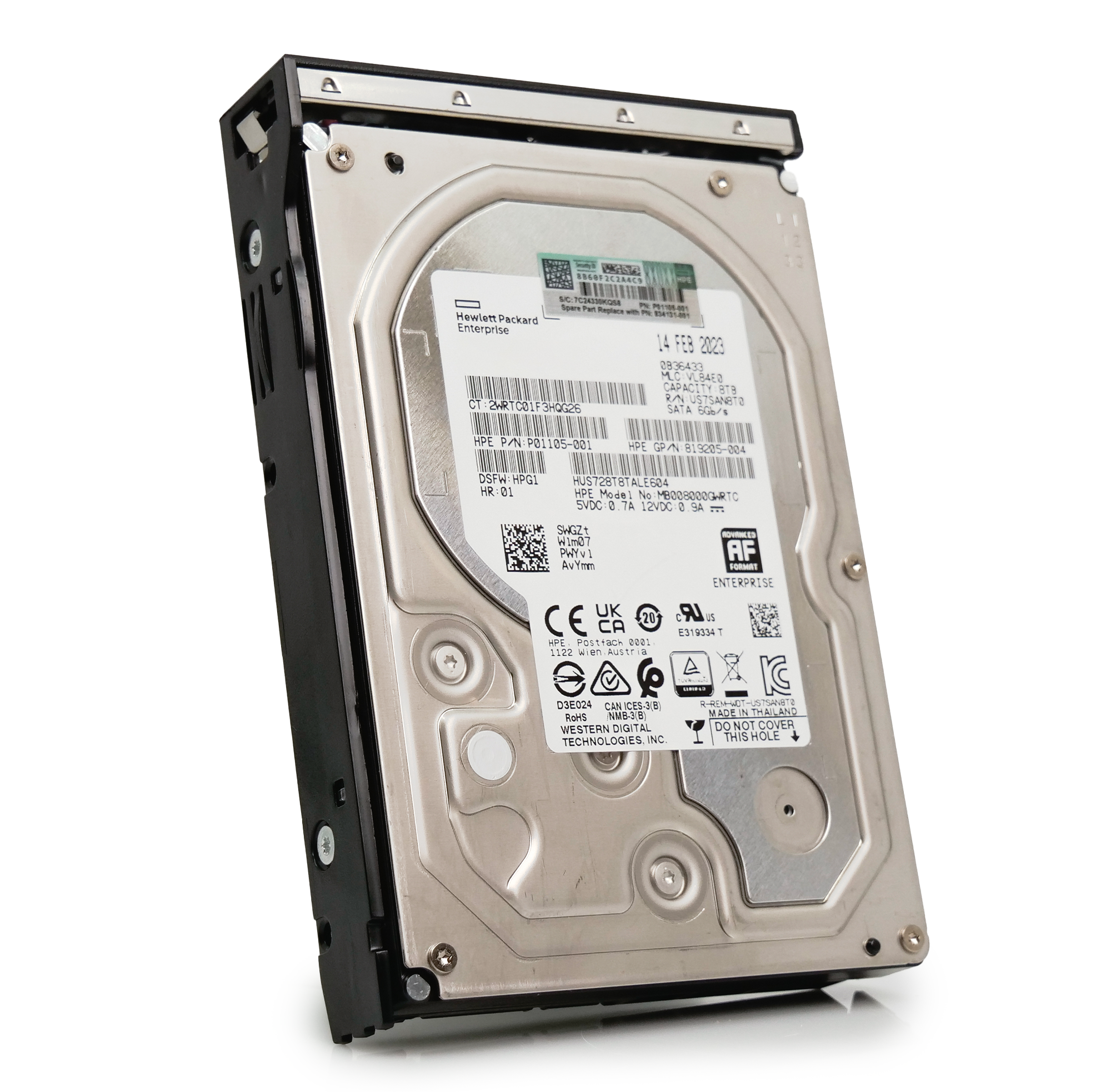HP Generation 10 P01105-001 8TB 7.2K RPM SATA 6Gb/s 512e 3.5in Refurbished HDD