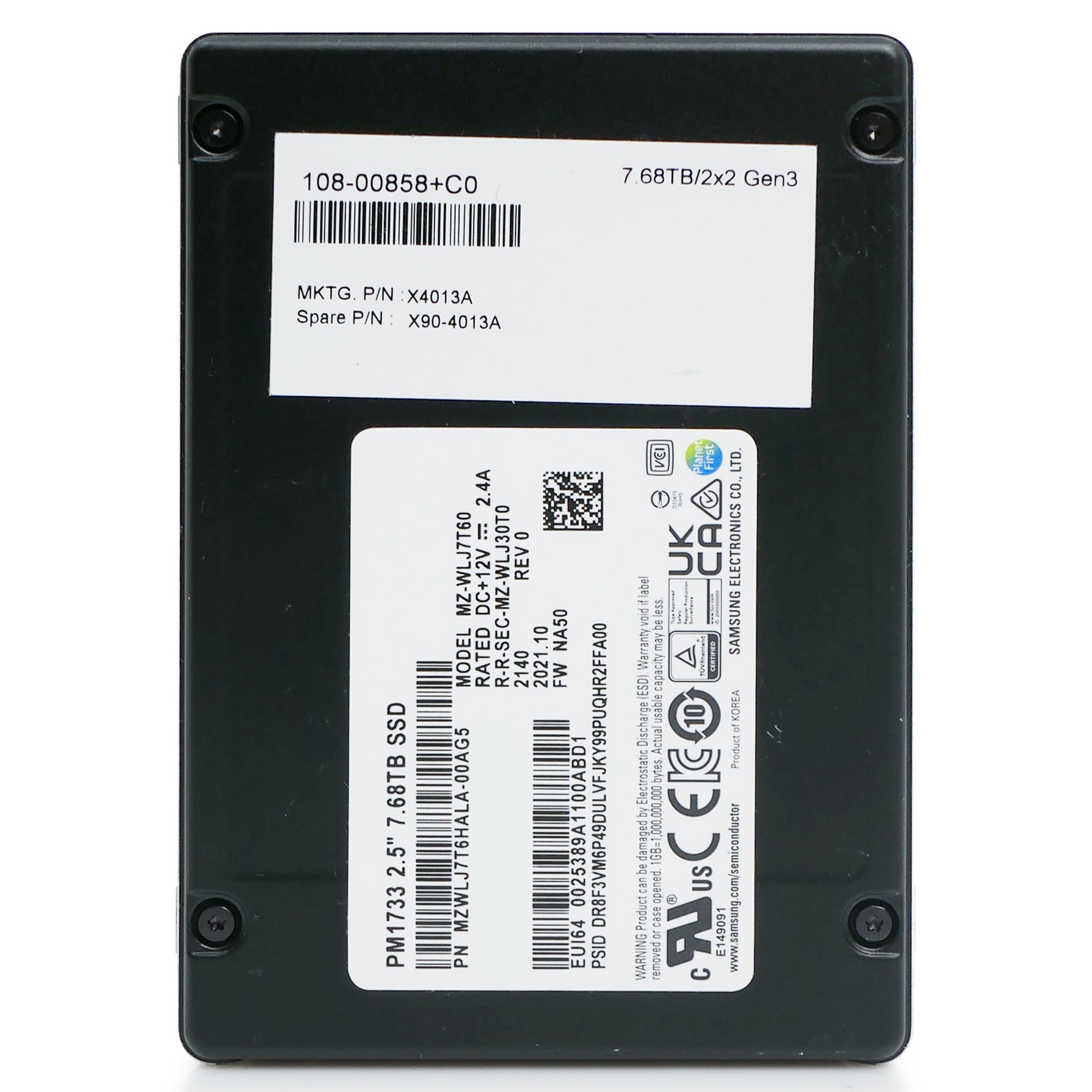 Samsung PM1733 MZWLJ7T6HALA 7.68TB 1 DWPD PCIe Gen 4.0 x4 8GB/s U.2 NVMe 2.5in Refurbished SSD