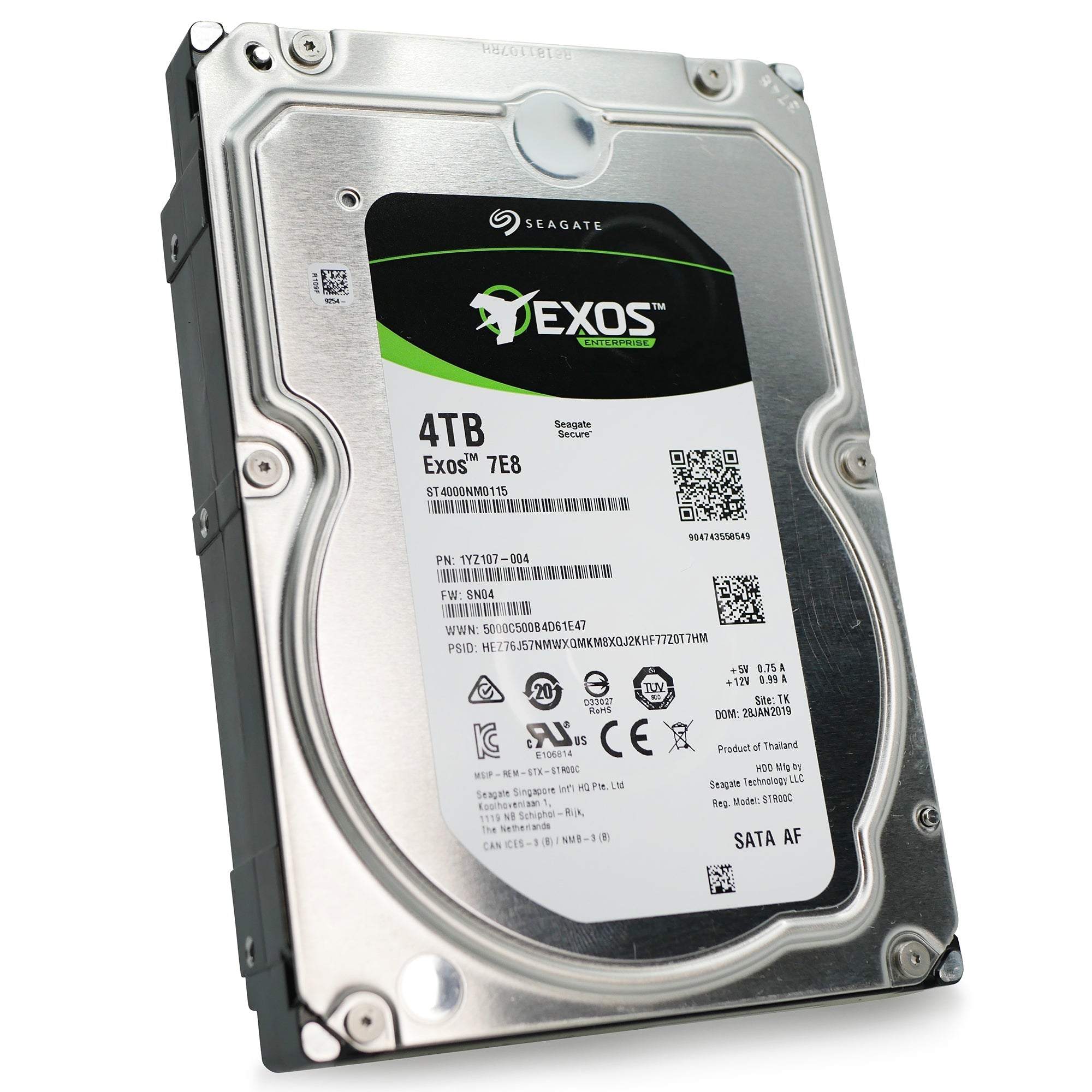 Seagate Exos 7E8 ST4000NM0115 4TB 7.2K RPM SATA 6Gb/s 512e 128MB 3.5" HDD