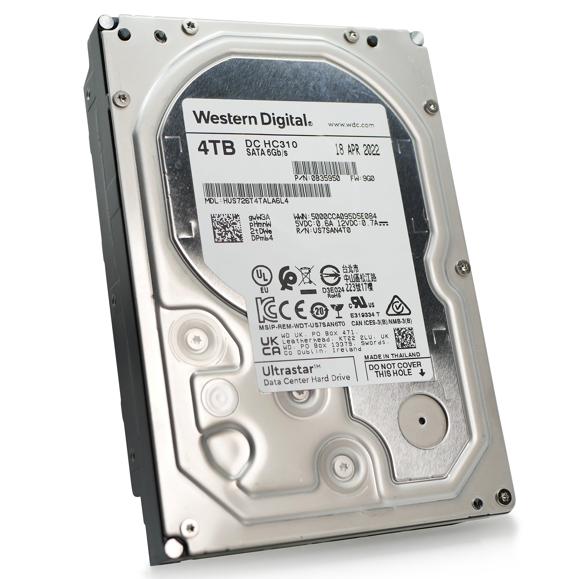 Western Digital Ultrastar DC HC310 HUS726T4TALA6L4 0B35950 4TB 7.2K RPM SATA 6Gb/s 512n 3.5in Hard Drive