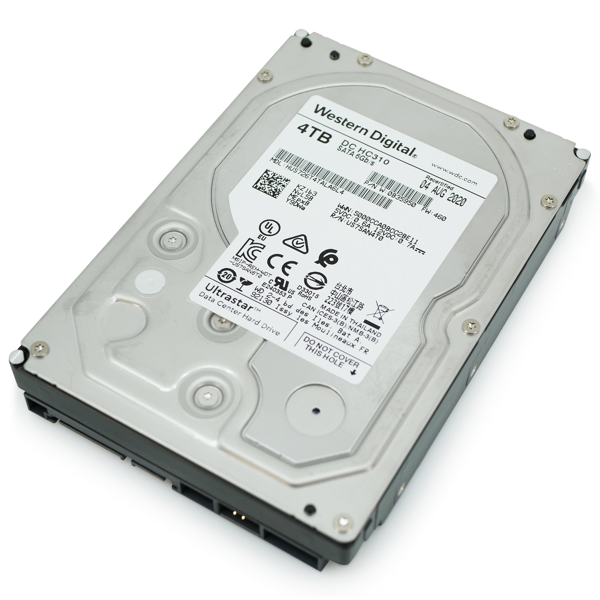Western Digital Ultrastar DC HC310 HUS726T4TALA6L4 0B35950 4TB 7.2K RPM SATA 6Gb/s 512n 3.5in Recertified Hard Drive