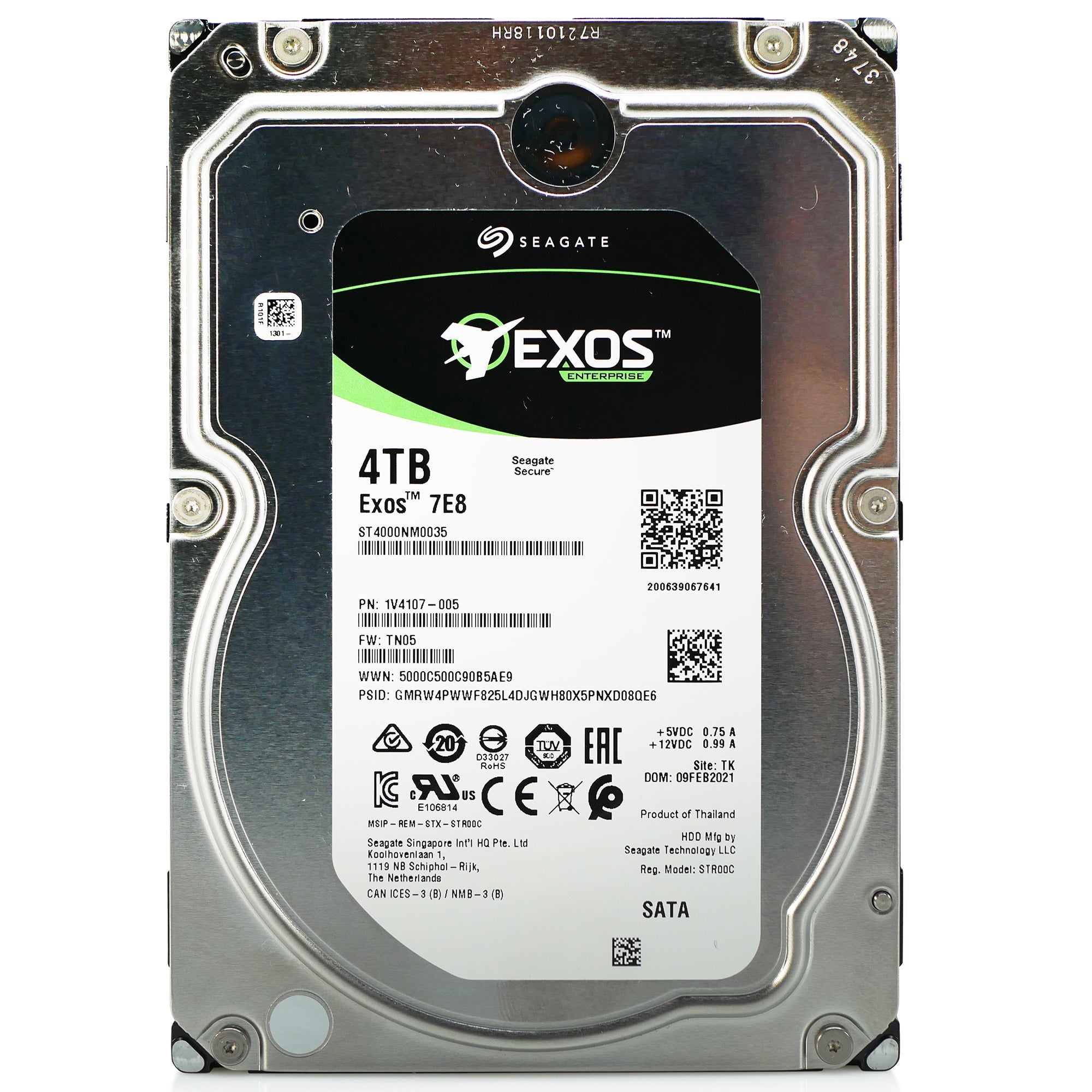 Seagate Exos 7E8 ST4000NM0035 4TB 7.2K RPM SATA 6Gb/s 512n 128MB 3.5" Hard Drive