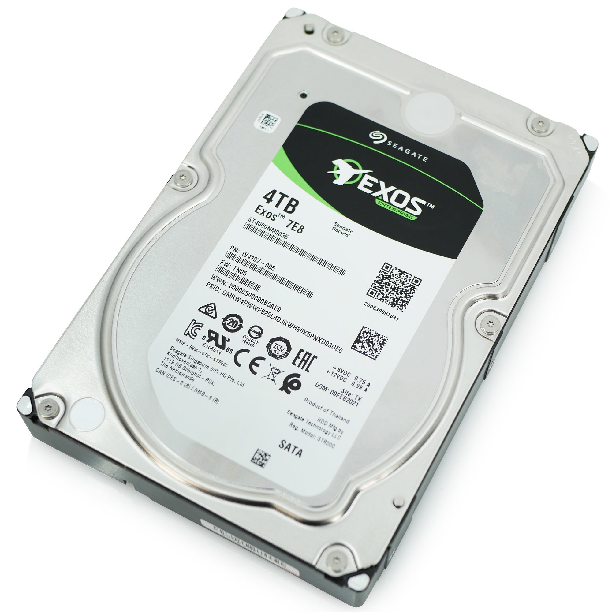 Seagate Exos 7E8 ST4000NM0035 4TB 7.2K RPM SATA 6Gb/s 512n 128MB 3.5" Hard Drive