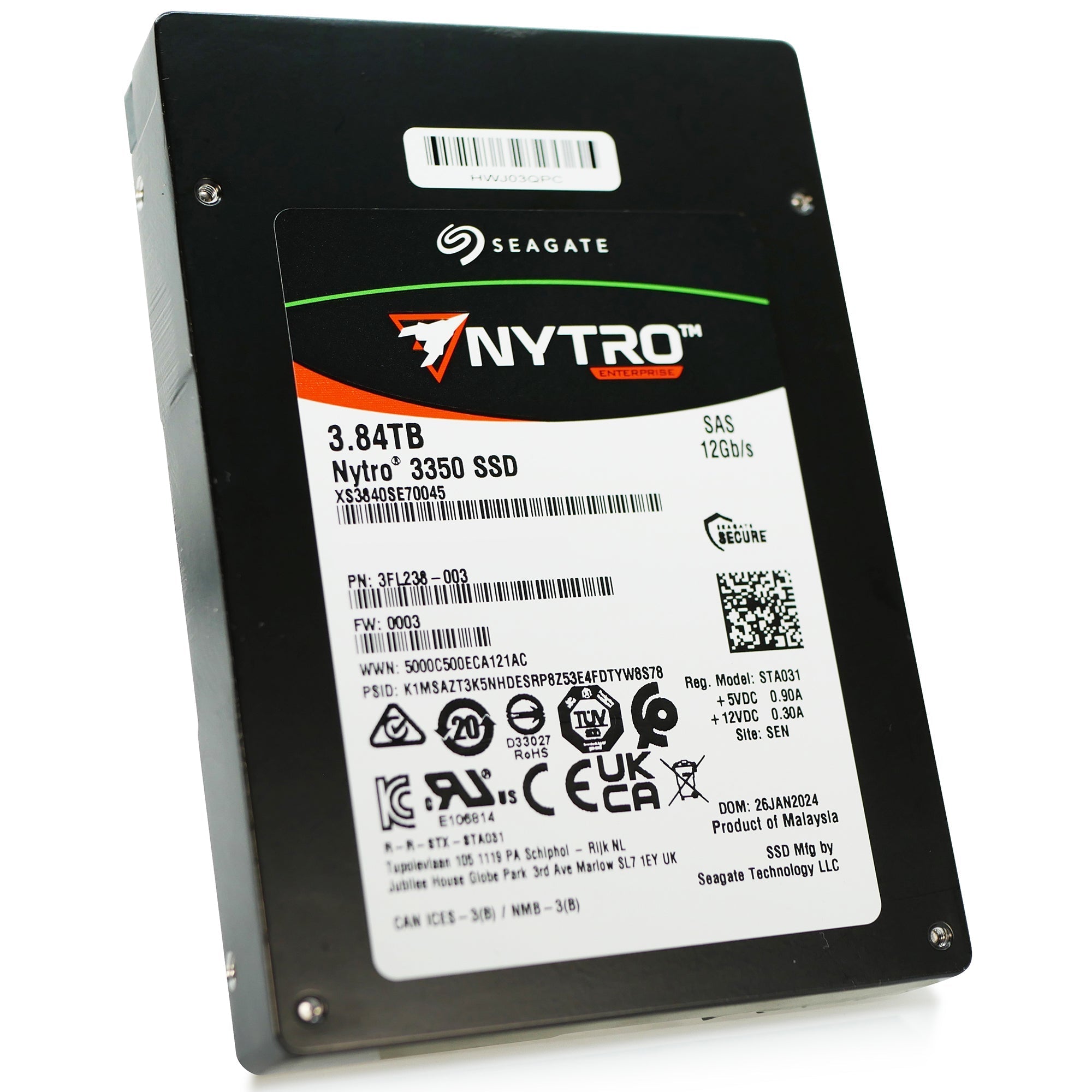 Seagate Nytro 3350 XS3840SE70045 3.84TB 1 DWPD SAS 12Gb/s 3D TLC 2.5in Solid State Drive