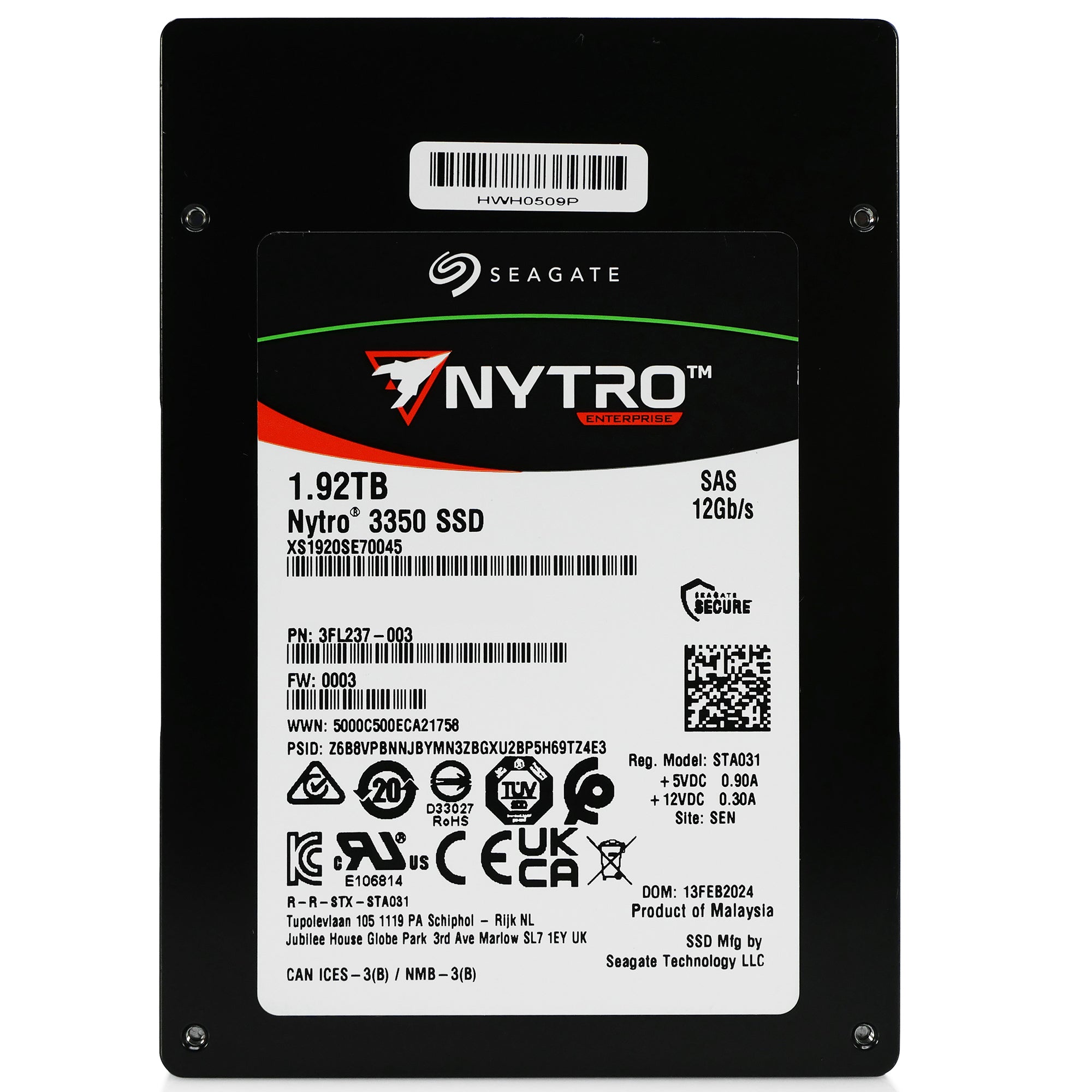 Seagate Nytro 3350 XS1920SE70045 1.92TB 1 DWPD SAS 12Gb/s 3D TLC 2.5in Solid State Drive