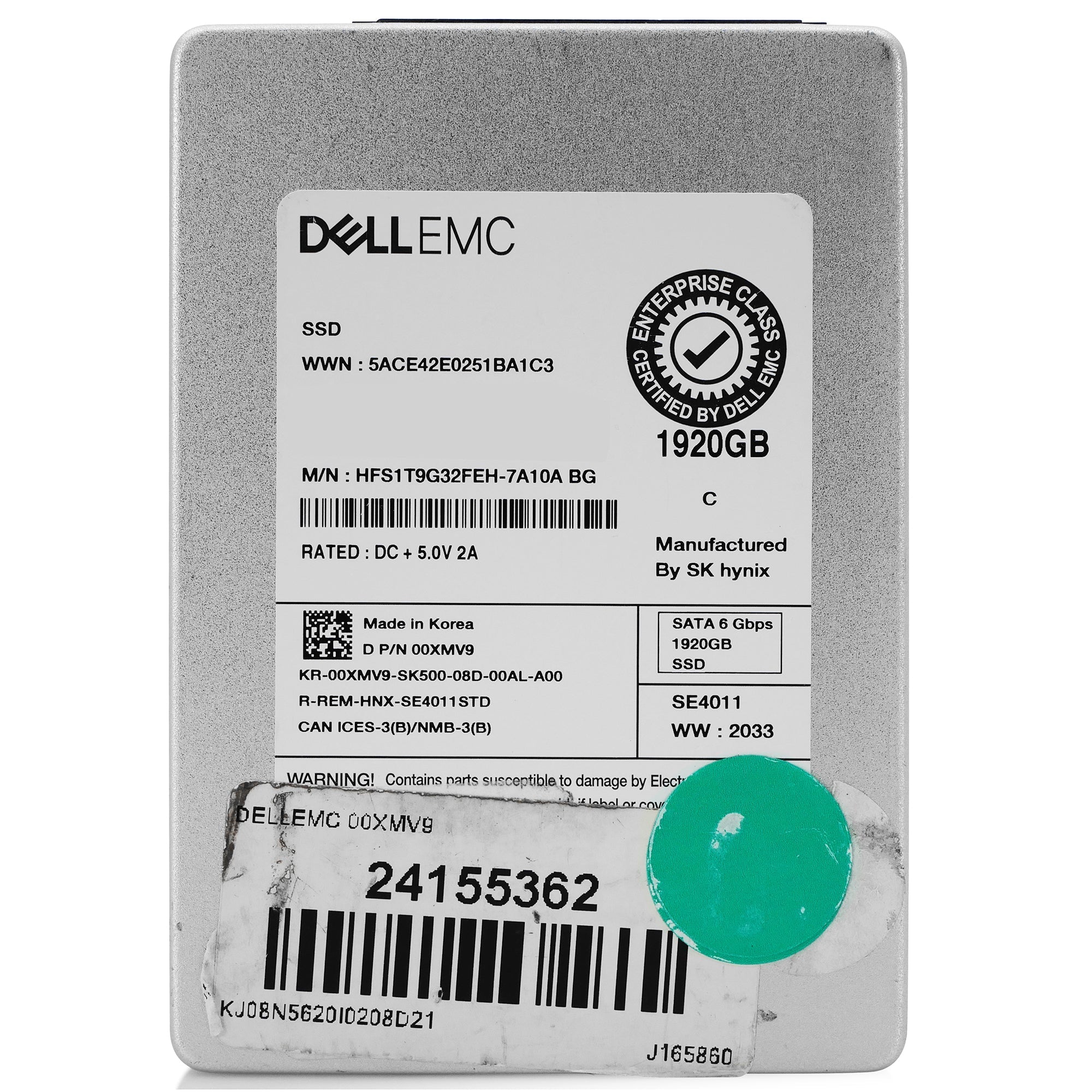 Dell/SK Hynix HFS1T9G32FEH-7A10A 1.92TB SATA 6Gb/s 2.5in Refurbished SSD