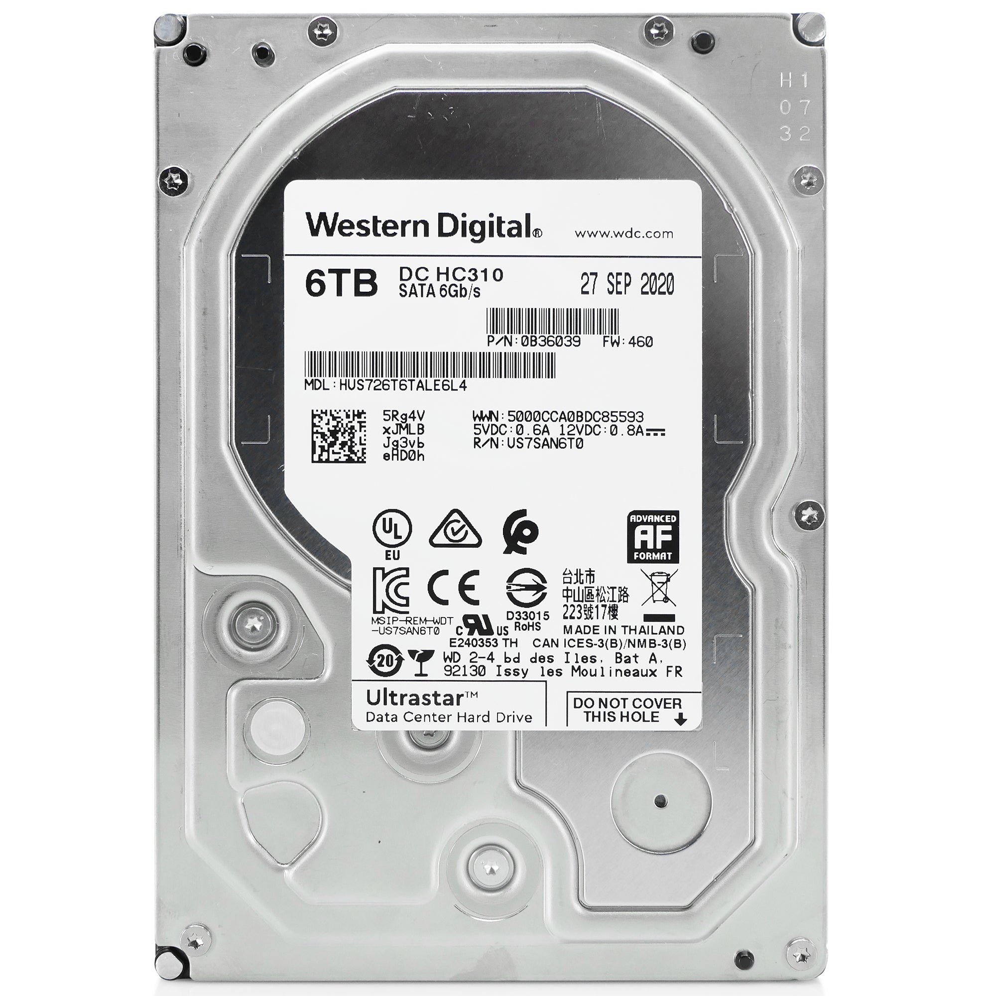 Western Digital Ultrastar DC HC310 HUS726T6TALE6L4 0B36039 6TB 7.2K RPM SATA 6Gb/s 512e/4Kn 256MB 3.5" SE FastFormat HDD