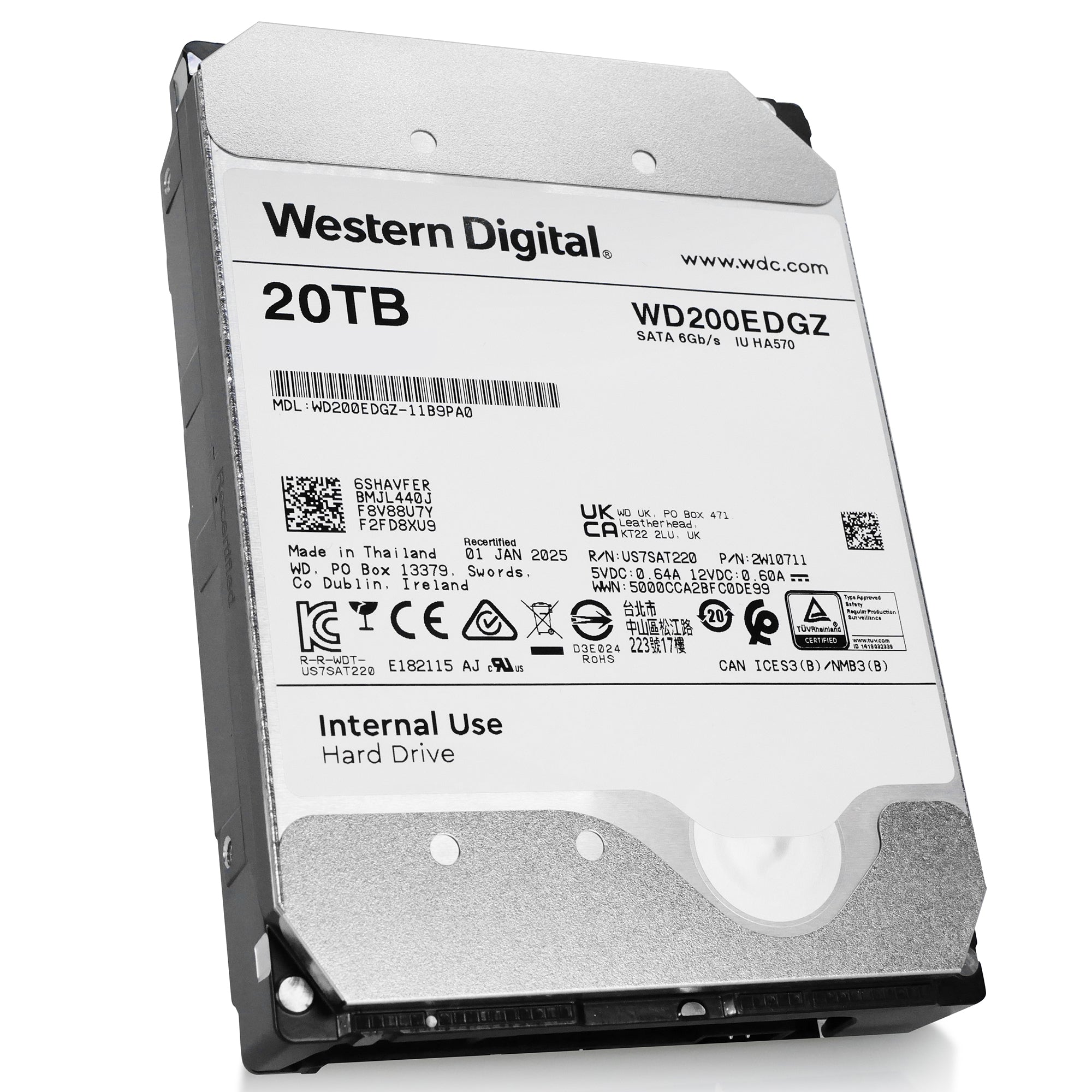 Western Digital WD200EDGZ 20TB 7.2K RPM SATA 6Gb/s 512e 3.5in Refurbished HDD