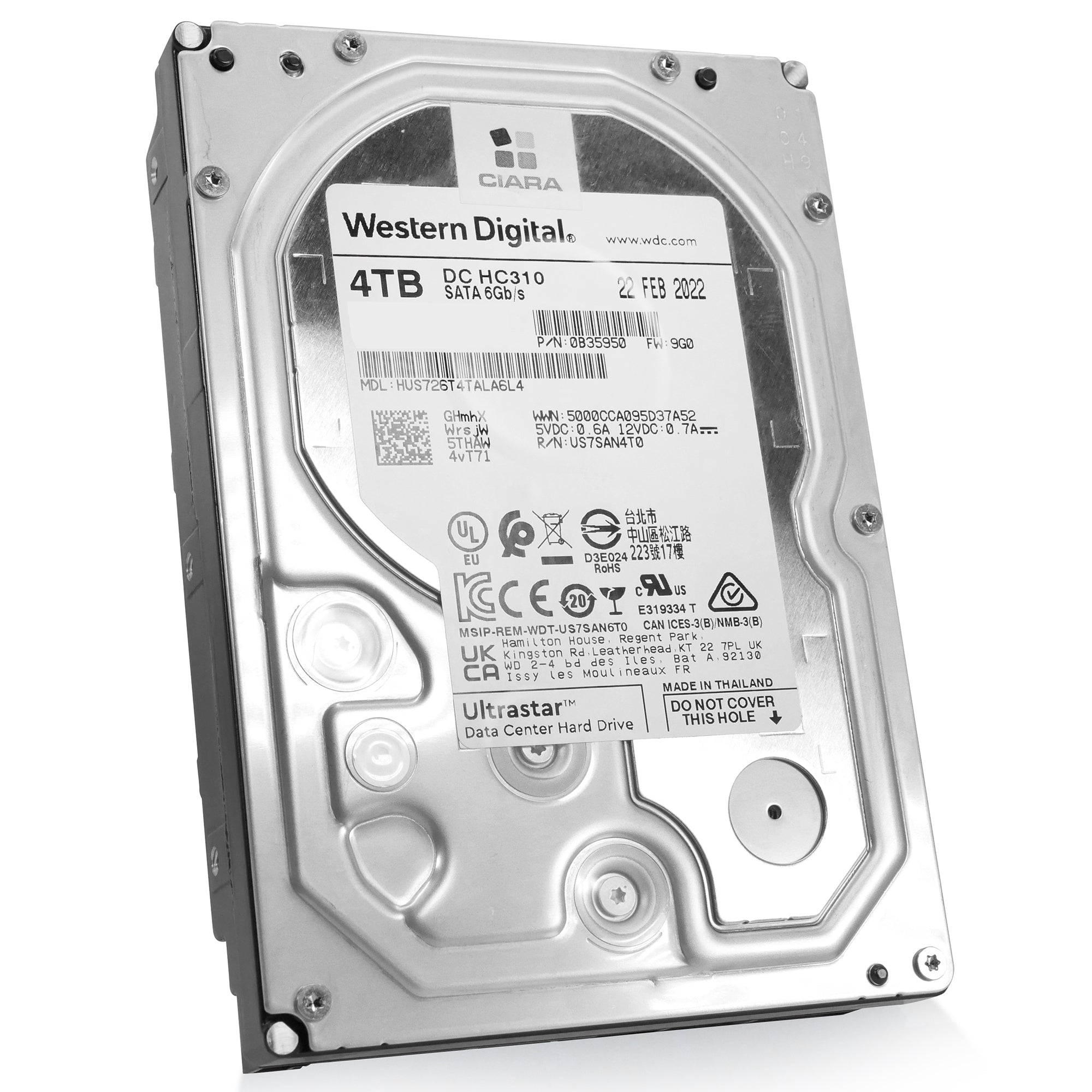 Western Digital Ultrastar DC HC310 HUS726T4TALA6L4 0B35950 4TB 7.2K RPM SATA 6Gb/s 512n 3.5in Hard Drive