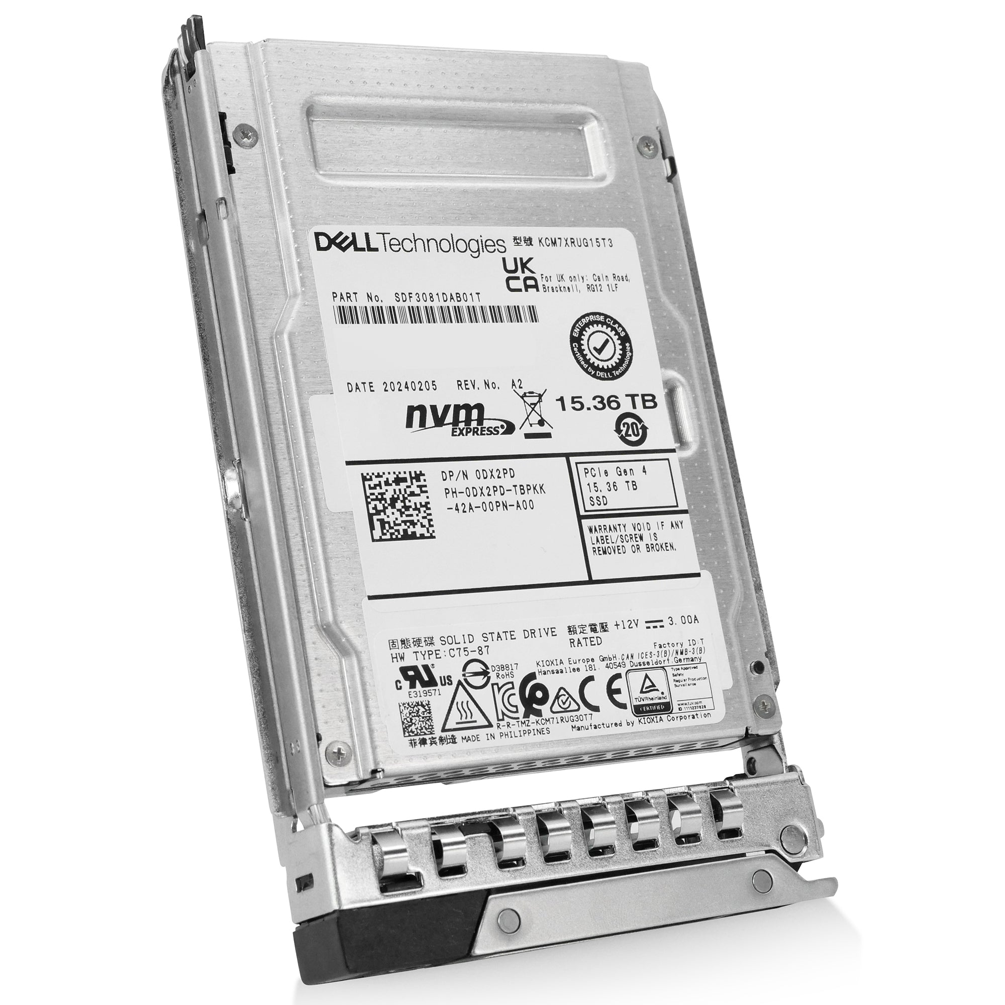 Dell G14 0DX2PD 15.36TB 1 DWPD PCIe Gen 4.0 x4 8GB/s Mixed Use U.2 NVMe 3D TLC 2.5in Solid State Drive