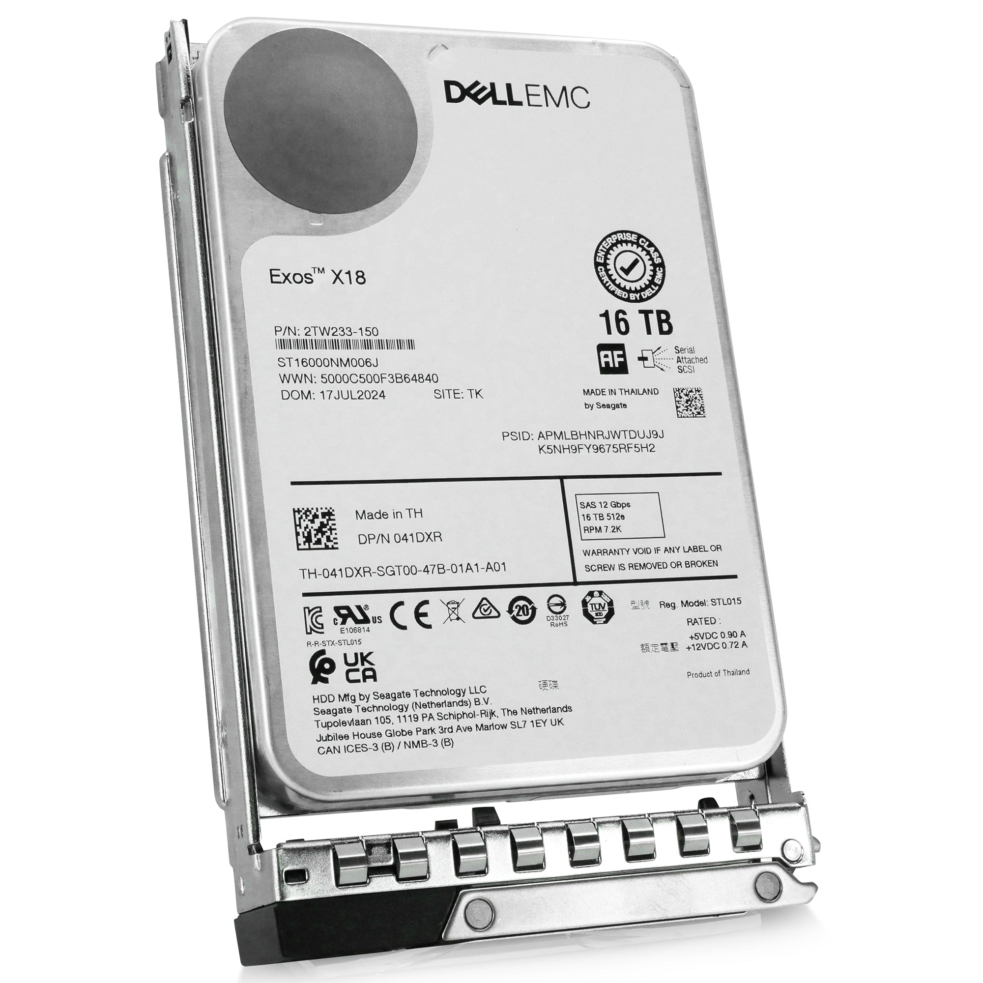 Dell G14 041DXR 16TB 7.2K RPM SAS 12Gb/s 512e 3.5in Hard Drive