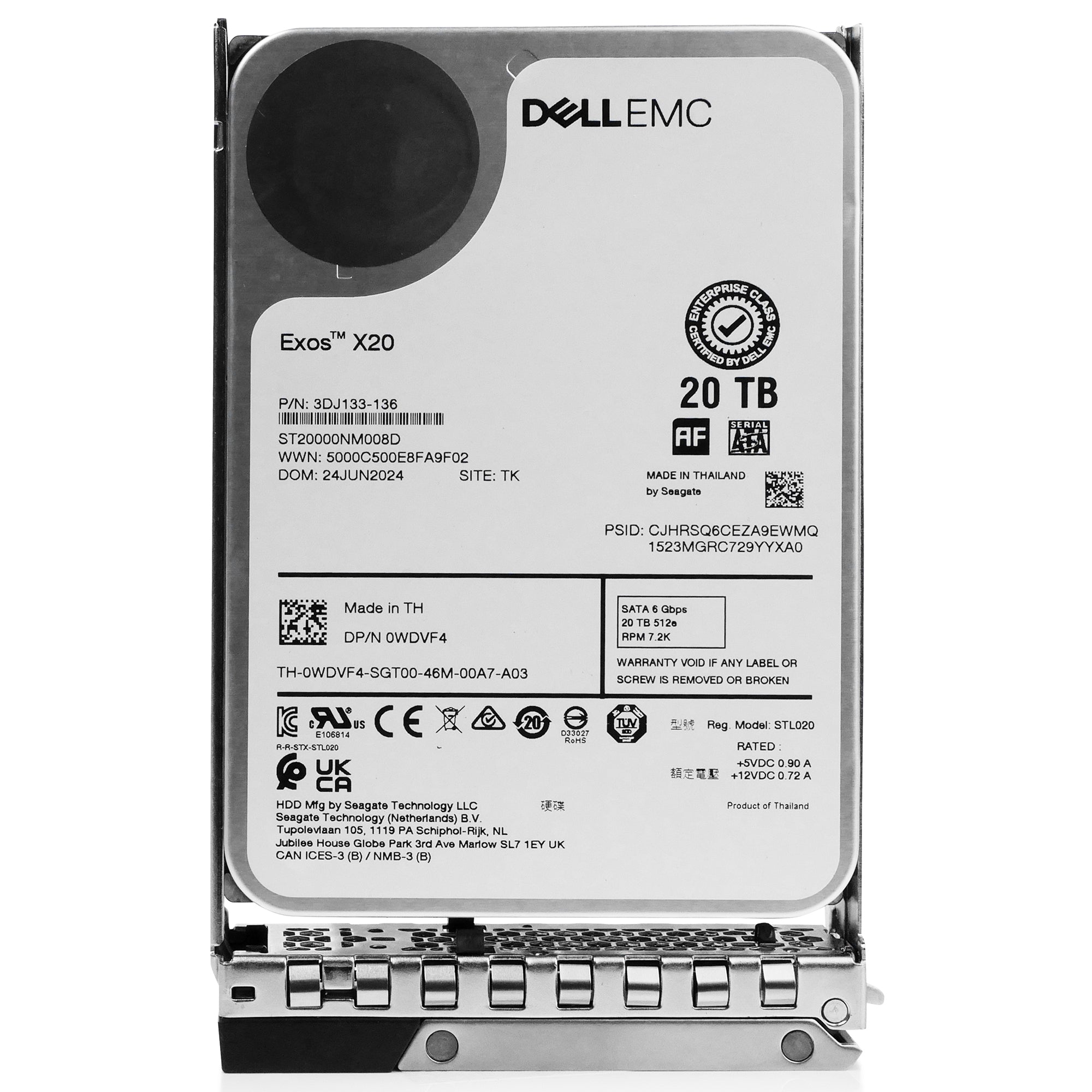 Dell G14 79THP 20TB 7.2K RPM SATA 6Gb/s 512e 3.5in Hard Drive