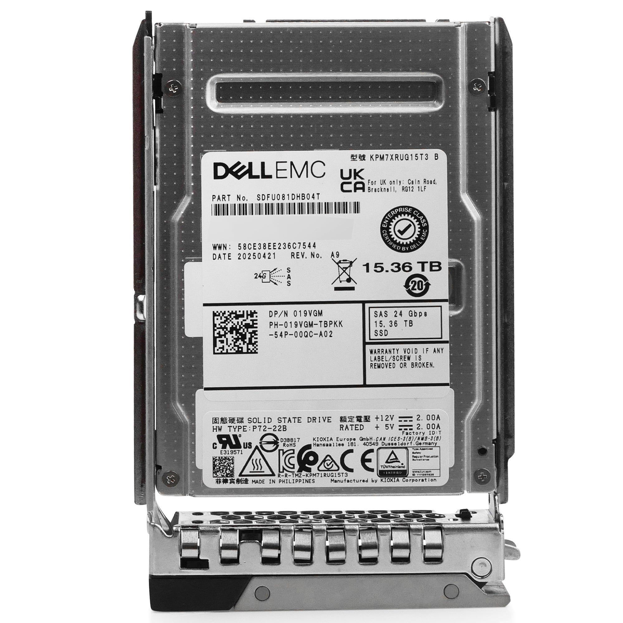 Dell G14 56M84 15.36TB 1 DWPD SAS-4 24Gb/s Read Intensive 3D TLC 2.5in Solid State Drive