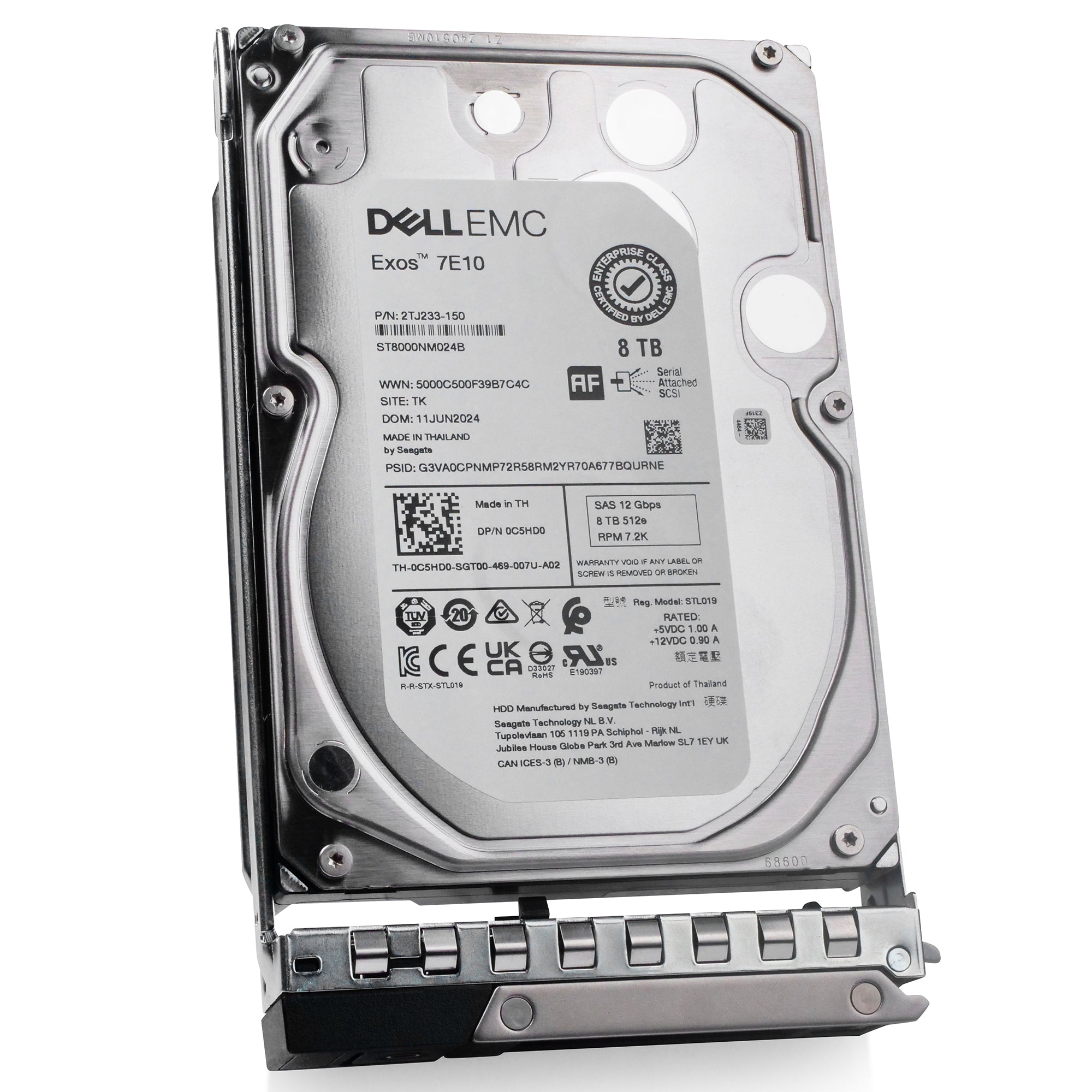 Dell G14 61GFK 8TB 7.2K RPM SAS 12Gb/s 512e 3.5in Hard Drive
