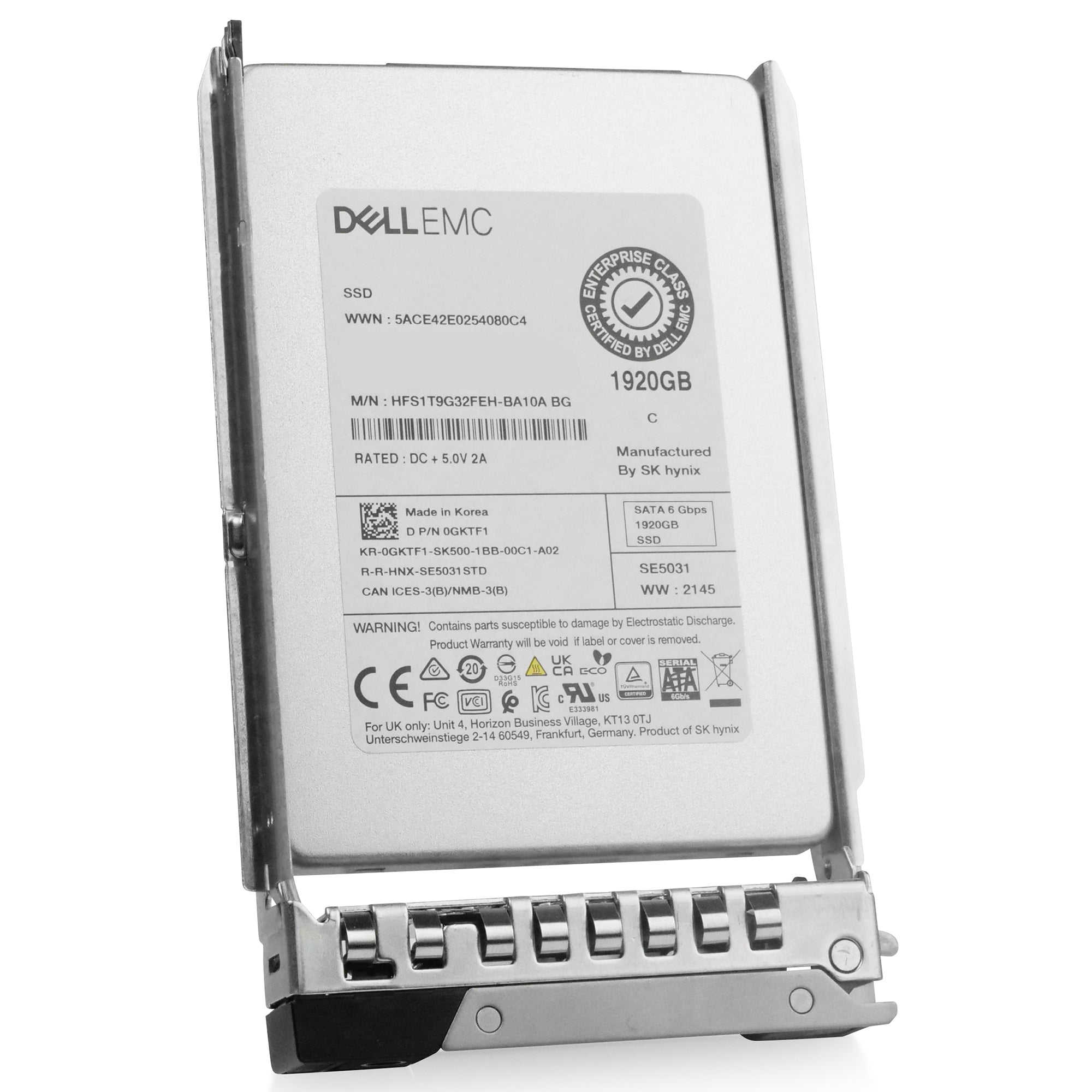 Dell G14 400-AMHT 1.92TB 3 DWPD SATA 6Gb/s Mixed-Use 3D TLC 2.5in Refurbished SSD