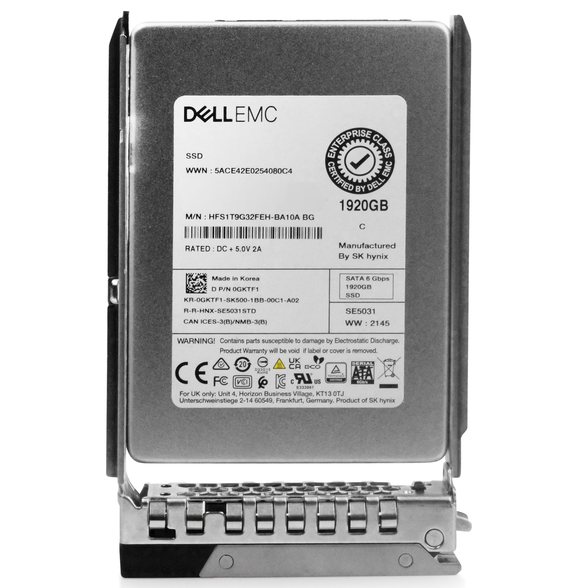 Dell G14 8KW1F 1.92TB 3 DWPD SATA 6Gb/s Mixed-Use 3D TLC 2.5in Refurbished SSD