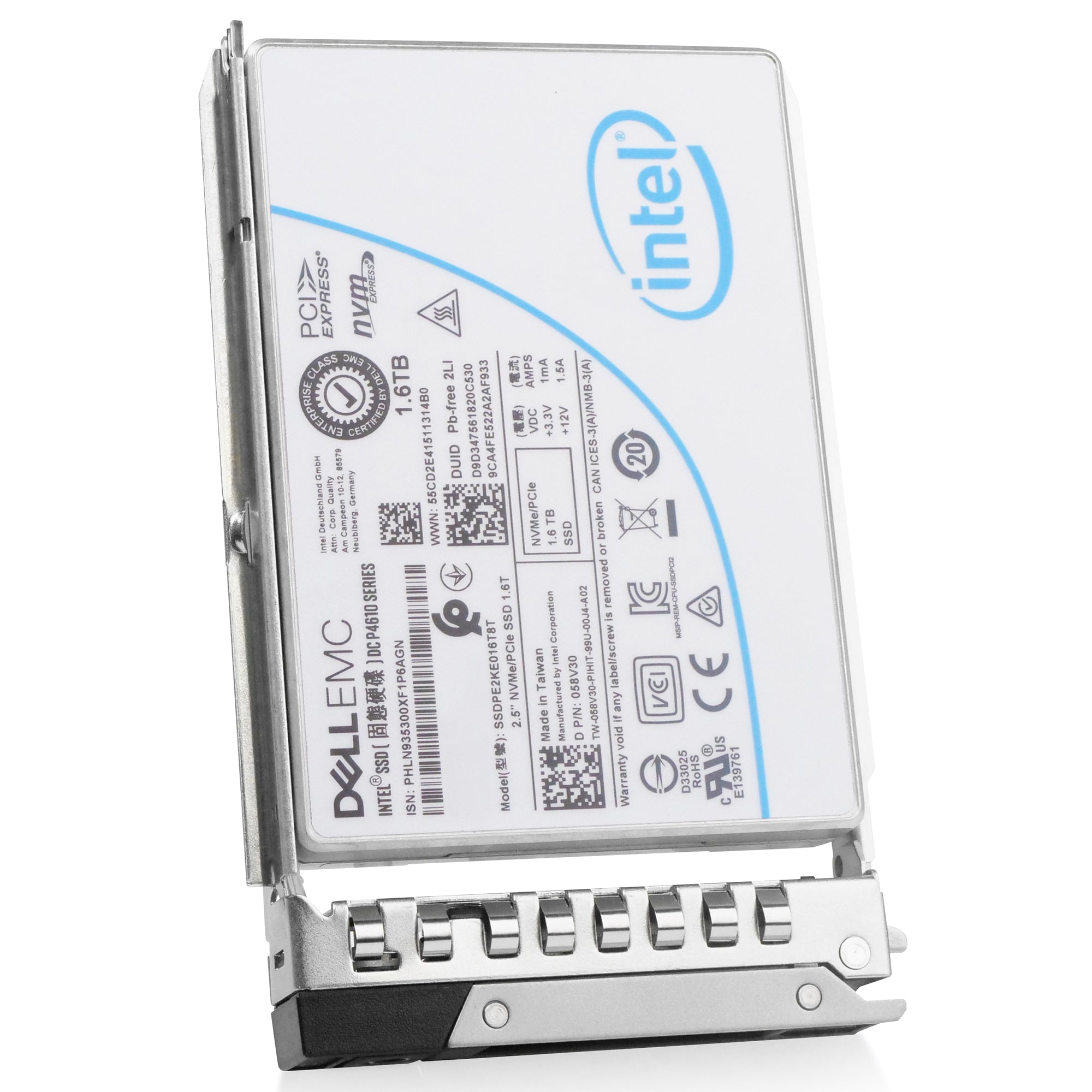 Dell G14 400-BKGF 1.6TB 3 DWPD PCIe Gen 3.1 x4 4GB/s Mixed-Use 3D TLC U.2 NVMe 2.5in Refurbished SSD