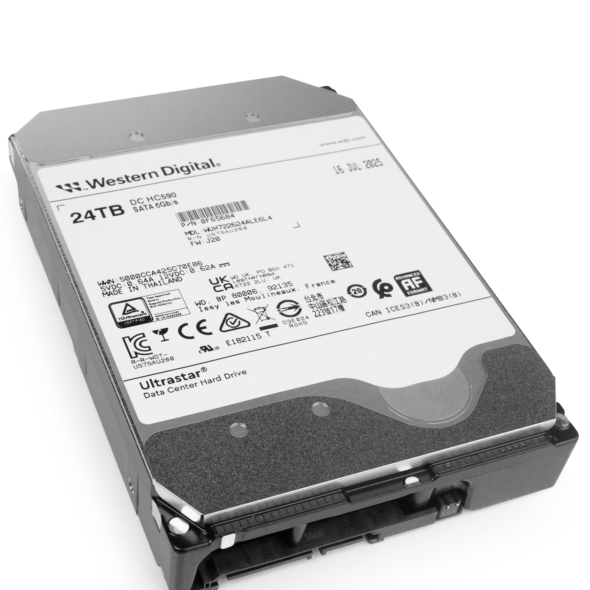 Western Digital Ultrastar HC590 WUH722624ALE6L4 0F65684 24TB 7.2K RPM SATA 6Gb/s 512e 3.5in Hard Drive