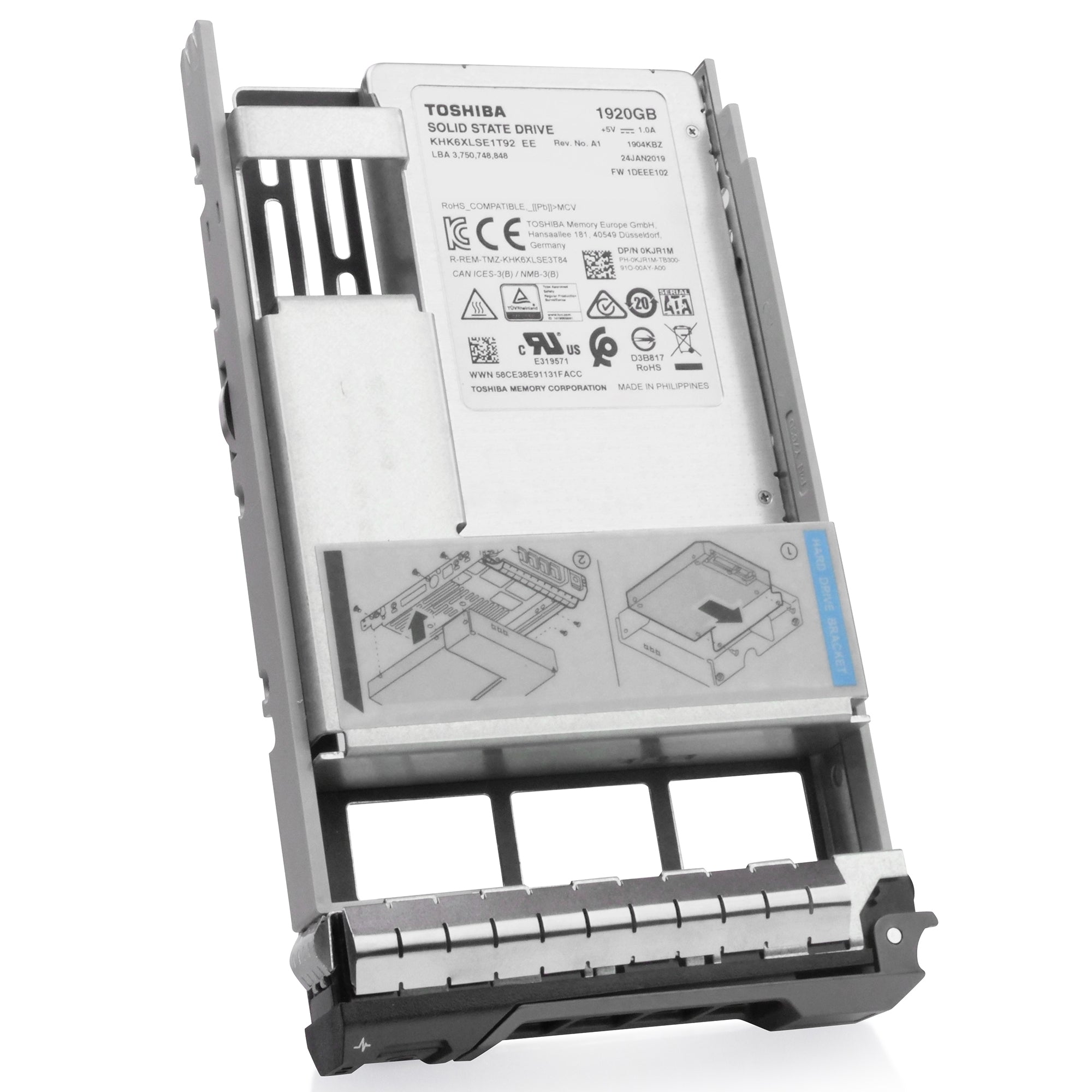 Dell G13 0KJR1M 1.92TB 0.6 DWPD SATA 6Gb/s 3D TLC Hybrid 3.5in Refurbished SSD