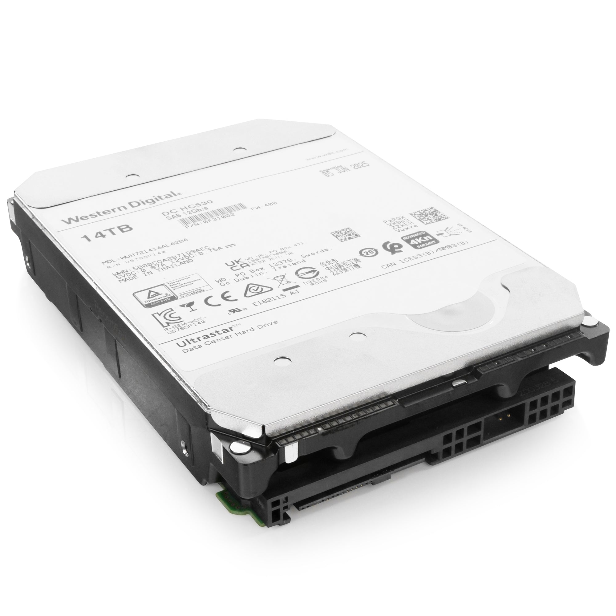 Western Digital Ultrastar DC HC530 WUH721414AL4204 0F31002 14TB 7.2K RPM SAS 12Gb/s 4kn 3.5in Recertified Hard Drive