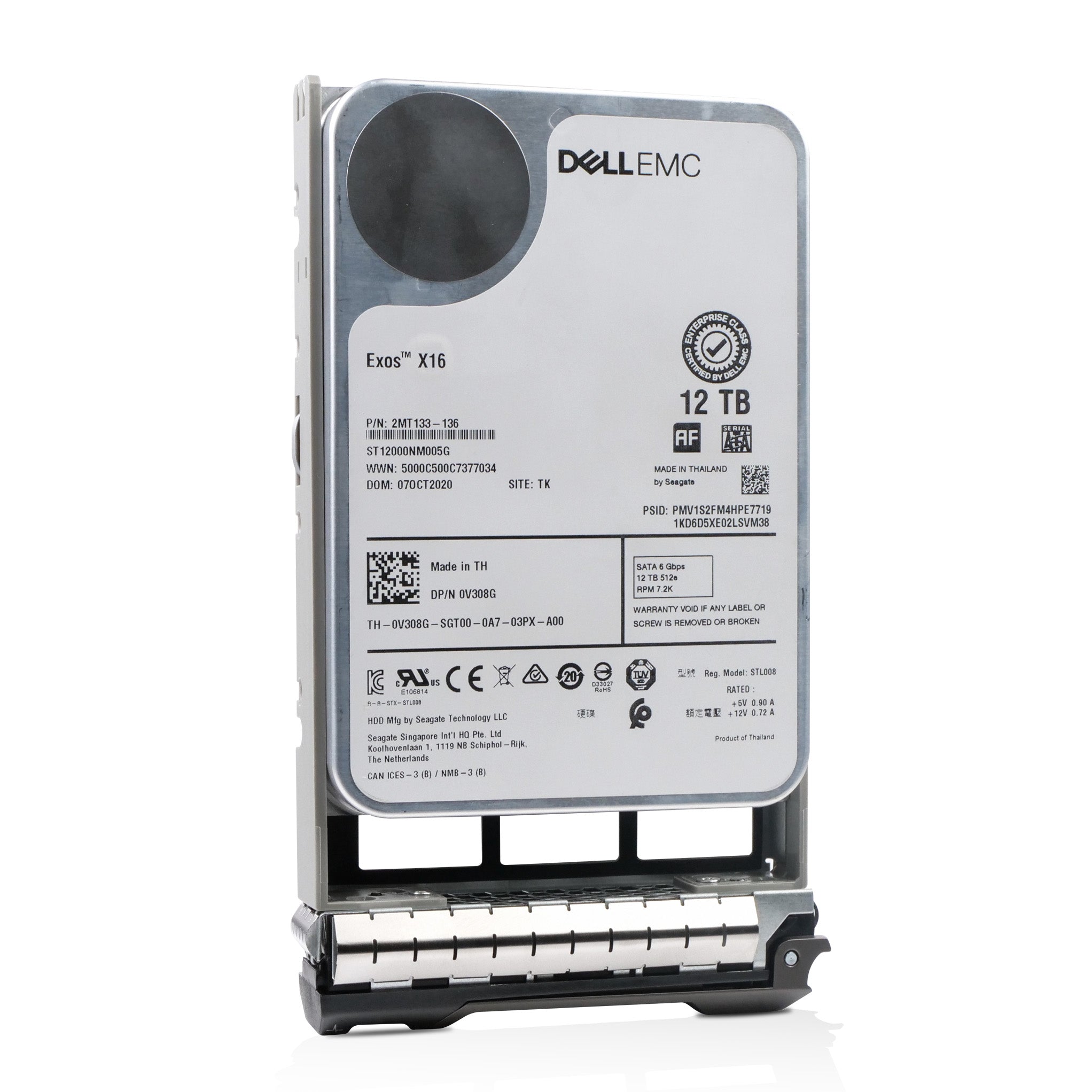 Dell G13 0V308G 12TB 7.2K RPM SATA 6Gb/s 512e 3.5in Refurbished HDD