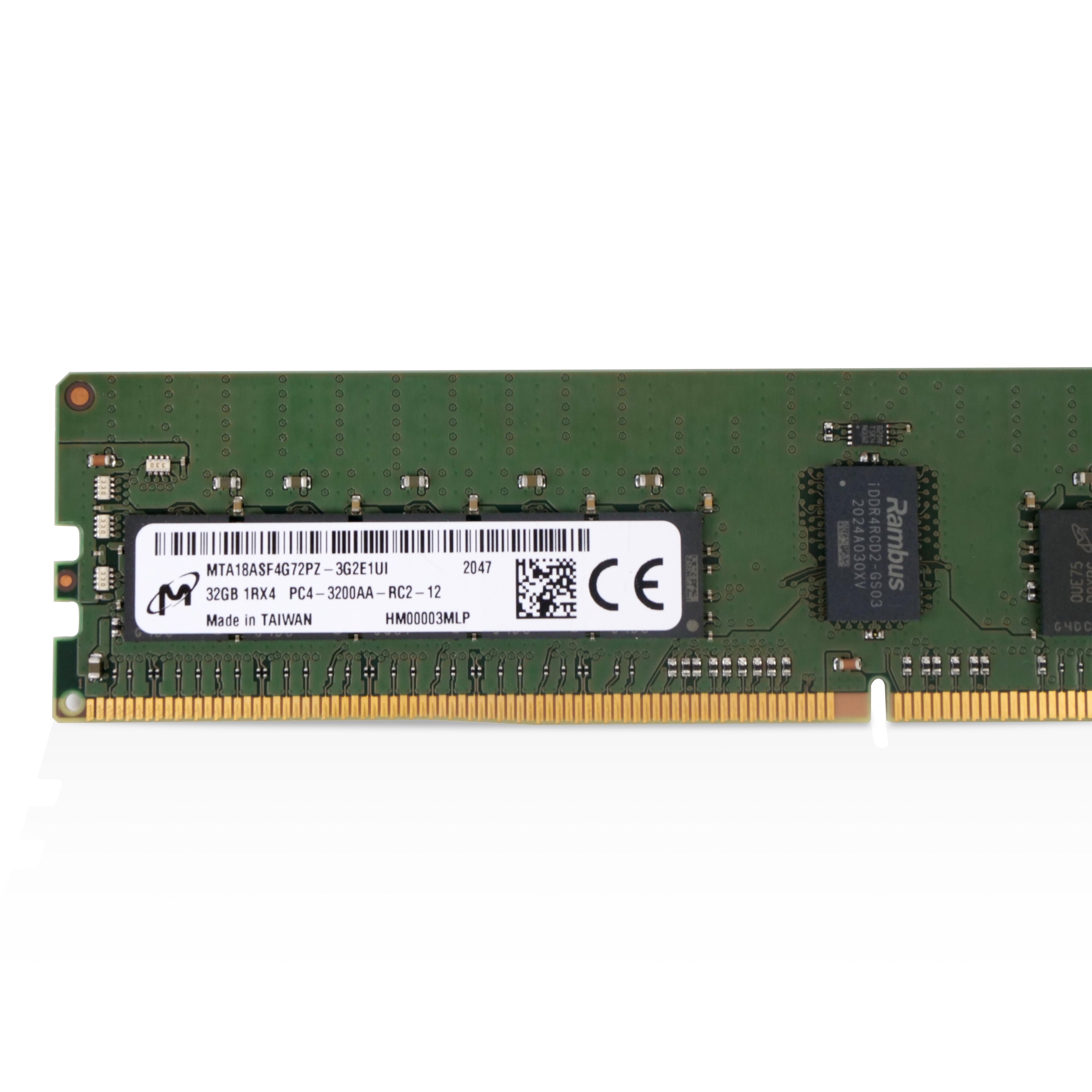 Micron MTA18ASF4G72PZ-3G2 32GB DDR4 3200MHz RDIMM ECC Server RAM (PC4-3200AA) Seller Refurbished
