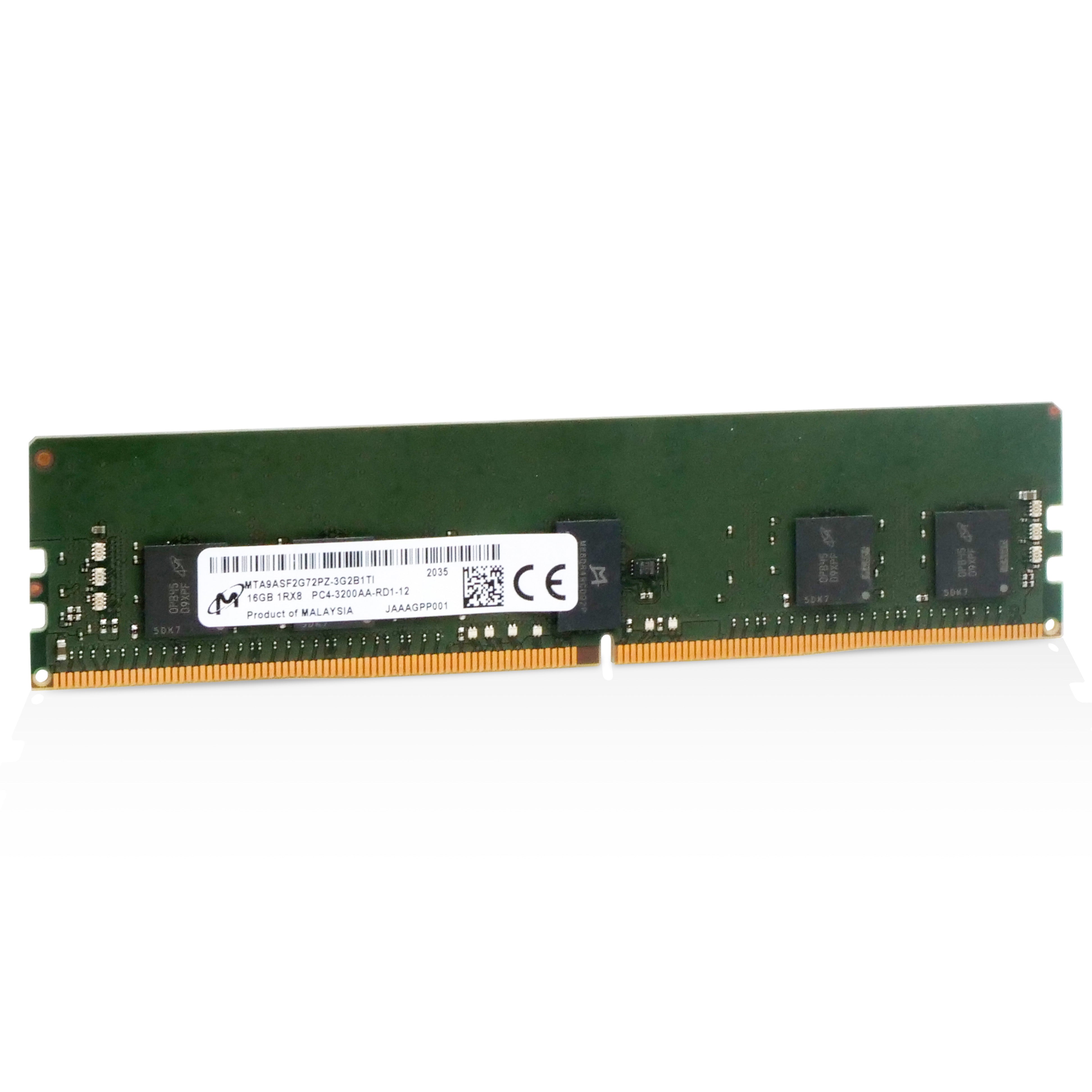 Micron MTA9ASF2G72PZ-3G2 16GB DDR4 3200MHz RDIMM ECC Server RAM (PC4-3200AA) Seller Refurbished