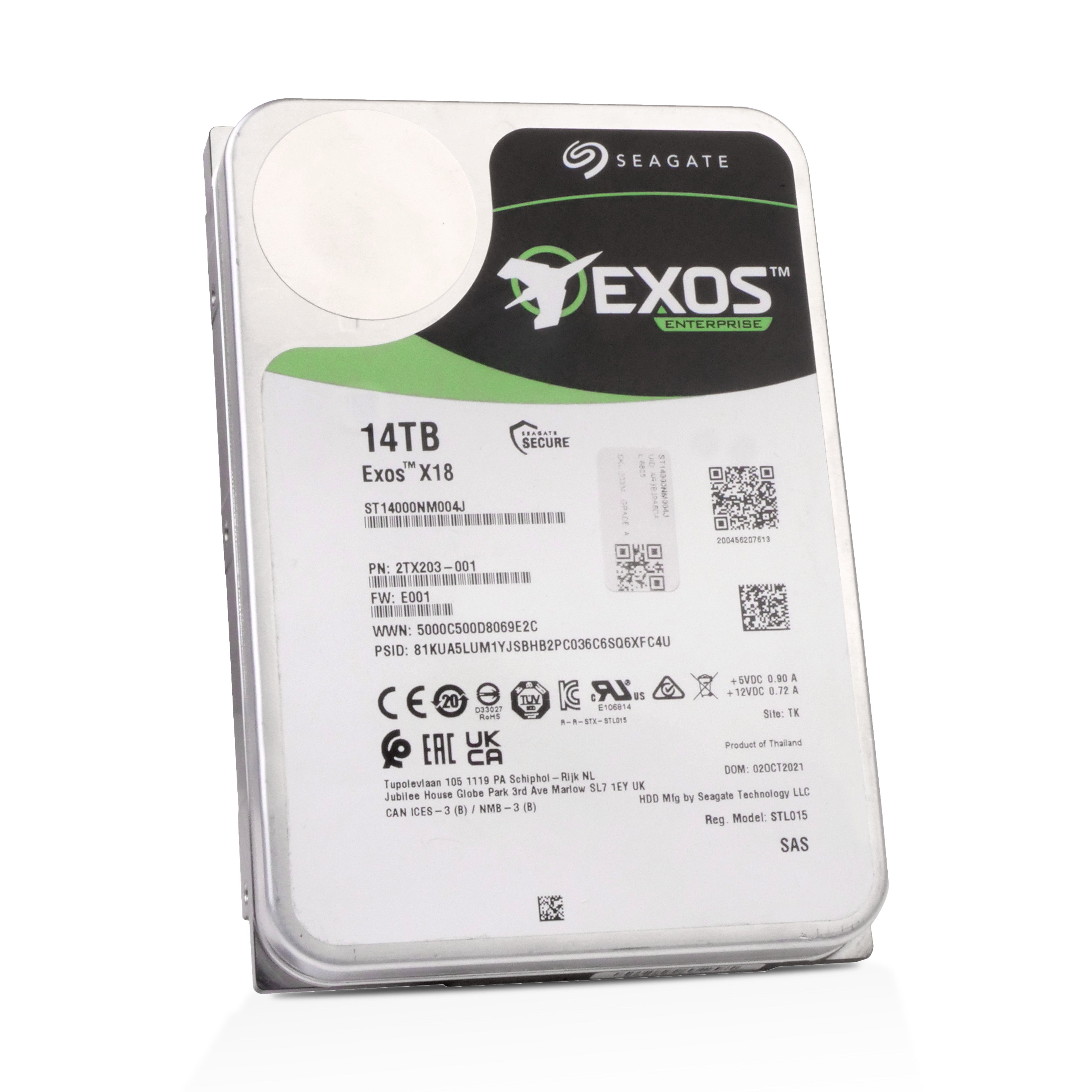 Seagate Exos X18 ST14000NM004J 14TB 7.K RPM SAS 12Gb/s 512e 256MB 3.5in Refurbished HDD