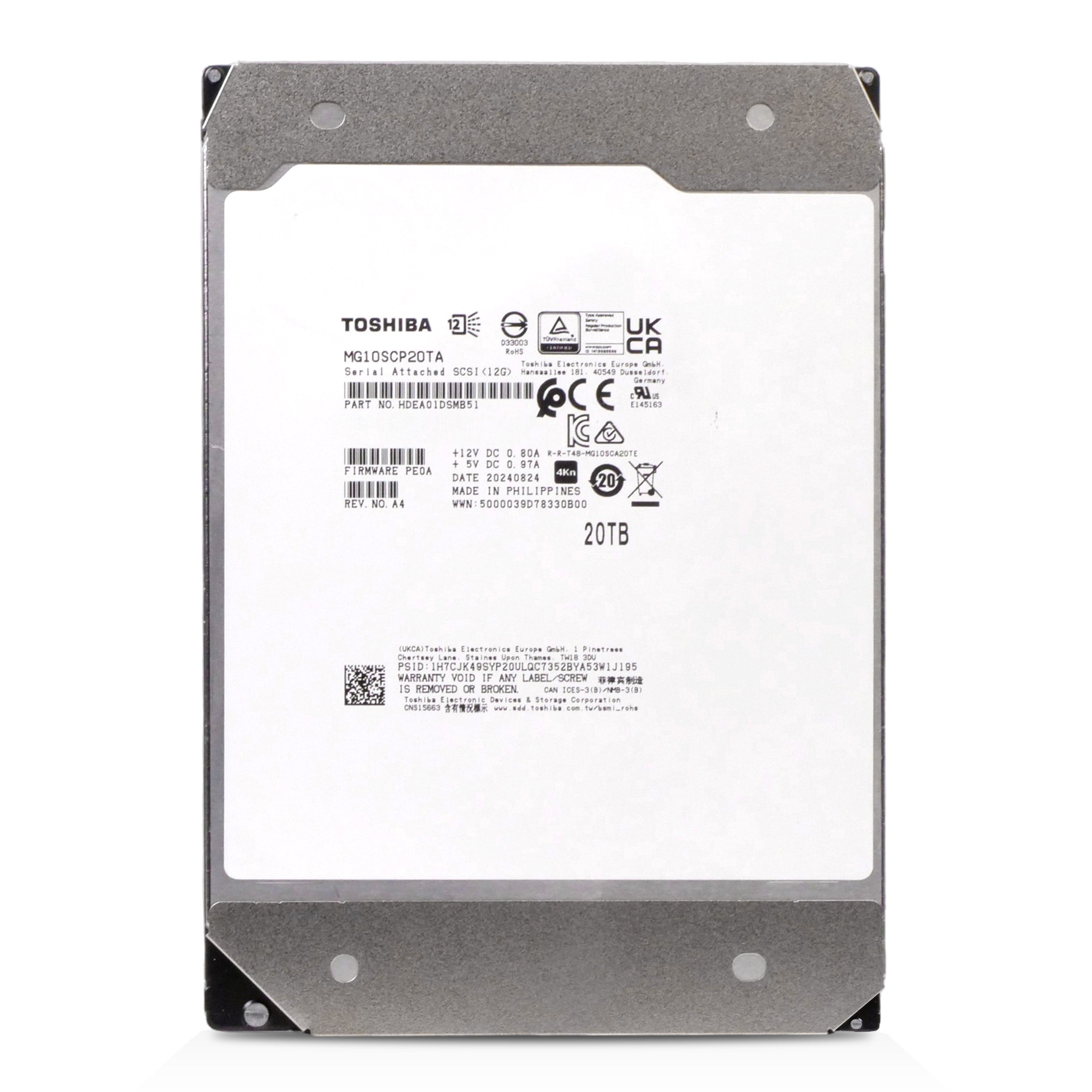 Toshiba MG10 MG10SCP20TA 20TB 7.2K RPM SAS 12Gb/s 4Kn 512MB 3.5in HDD