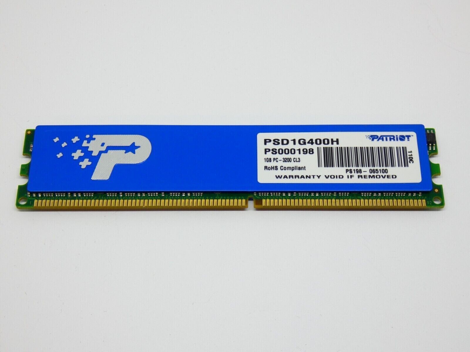 Patriot 2GB (2Pcs x 1GB Kit) PSD1G400H PC3200U DDR 400 184Pin Non-ECC Unbuff Memory Kit