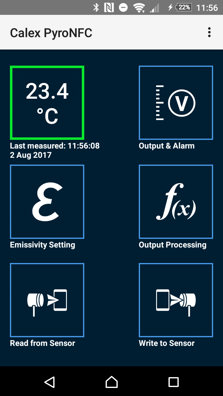Calex's PyroNFC Compact Infrared Temperature Sensor -Smartphone Configurable
