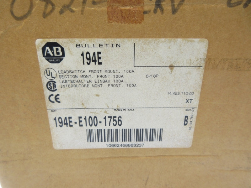 ALLEN BRADLEY 194E-E100-1756 SER. B (BR/WH) NSMP