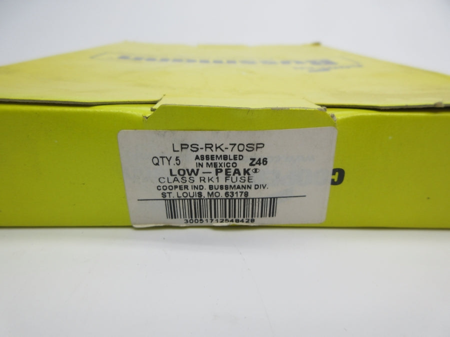 BUSSMANN LPS-RK-70SP 600VAC 70A (PKG OF 5) (YL/YL) NSMP