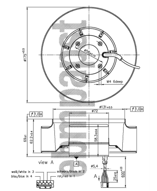Ebm-Papst R1G175-AB41-64 48V 0.86A 34W 4wires Cooling Fan