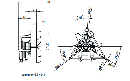 R2A150-AC01-15 ebm papst centrifugal fan 32W