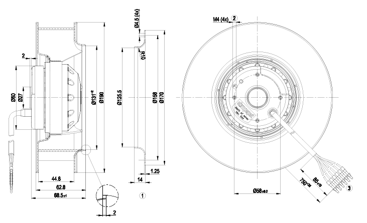 R2D190-AC08-10 ebm-papst FAN 43W