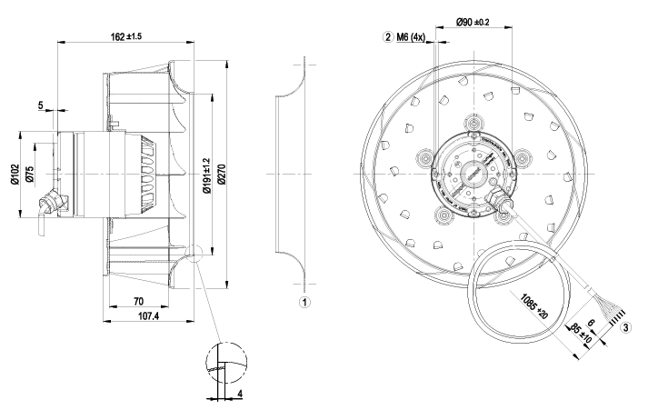 R2D270-AB12-09 ebm papst centrifugal fan