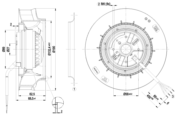 R2E190-RA26-05 ebm papst centrifugal fan