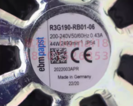Ebmpapst R3G190-RB01-06 230V 44W Motor type M3G055-BD