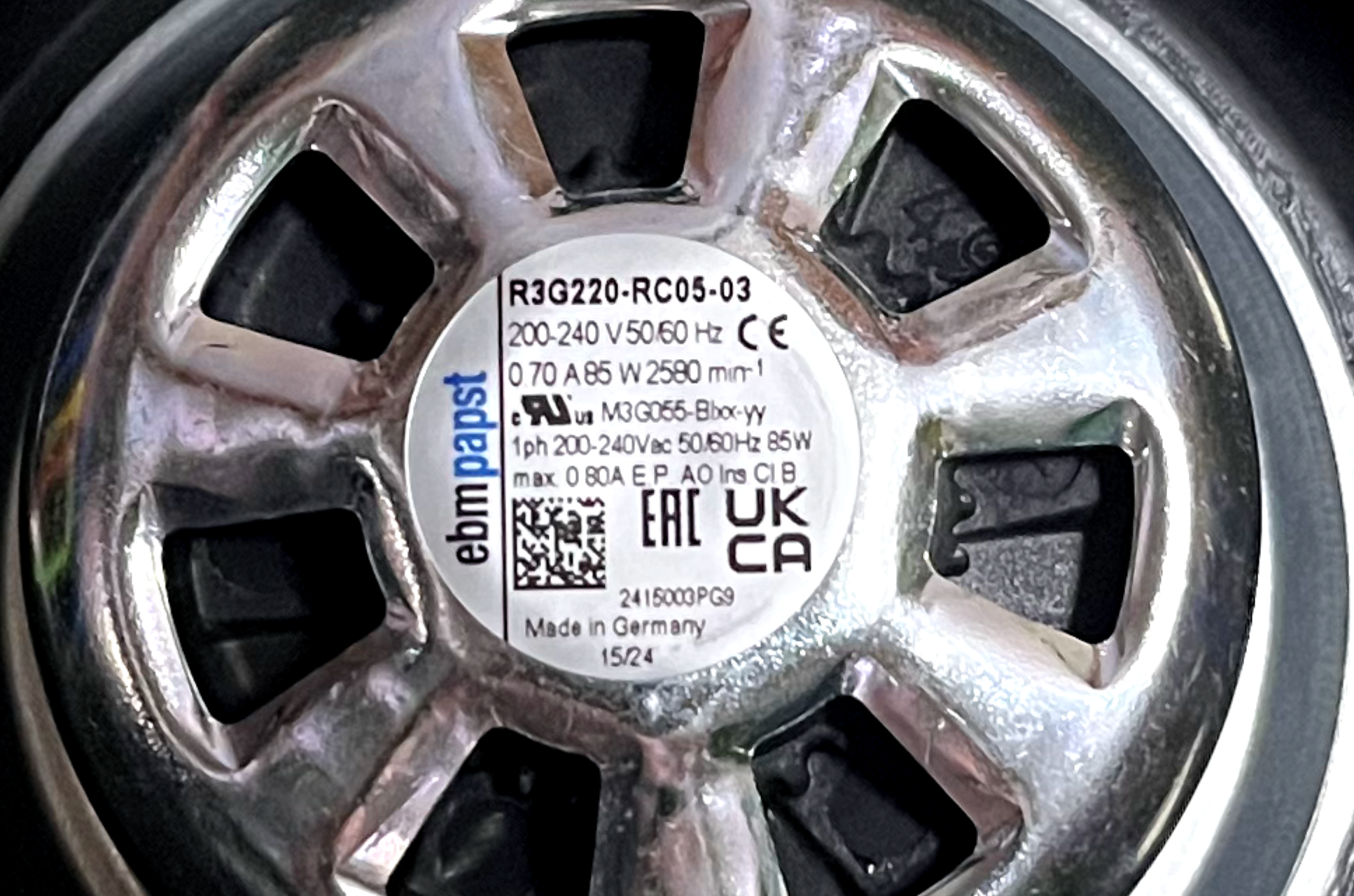 R3G220-RC05-03 ebm-papst Centrifugal fan 230V Motorized Impellers